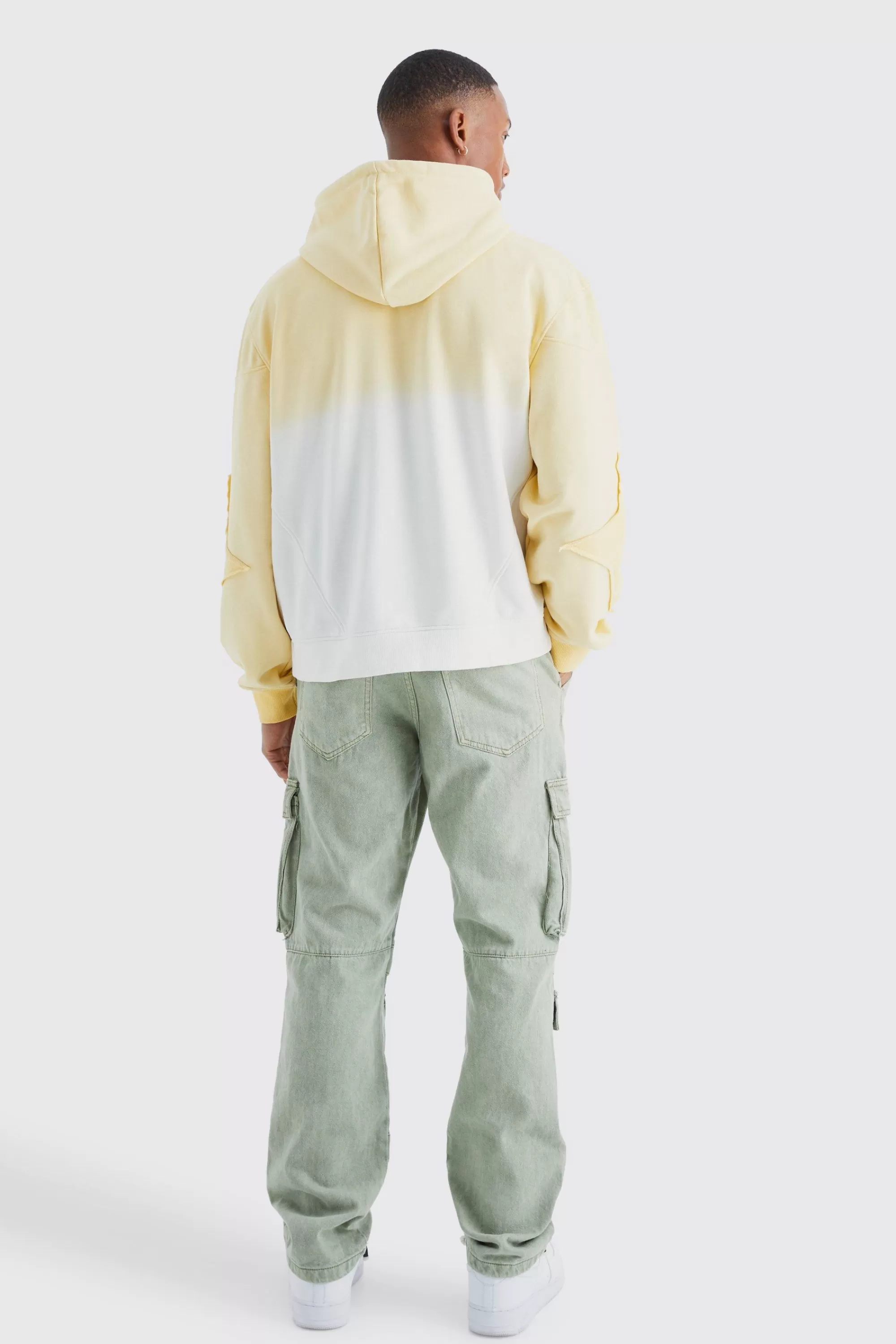 boohooMAN Oversized Boxy Ombre Homme Hoodie | UK