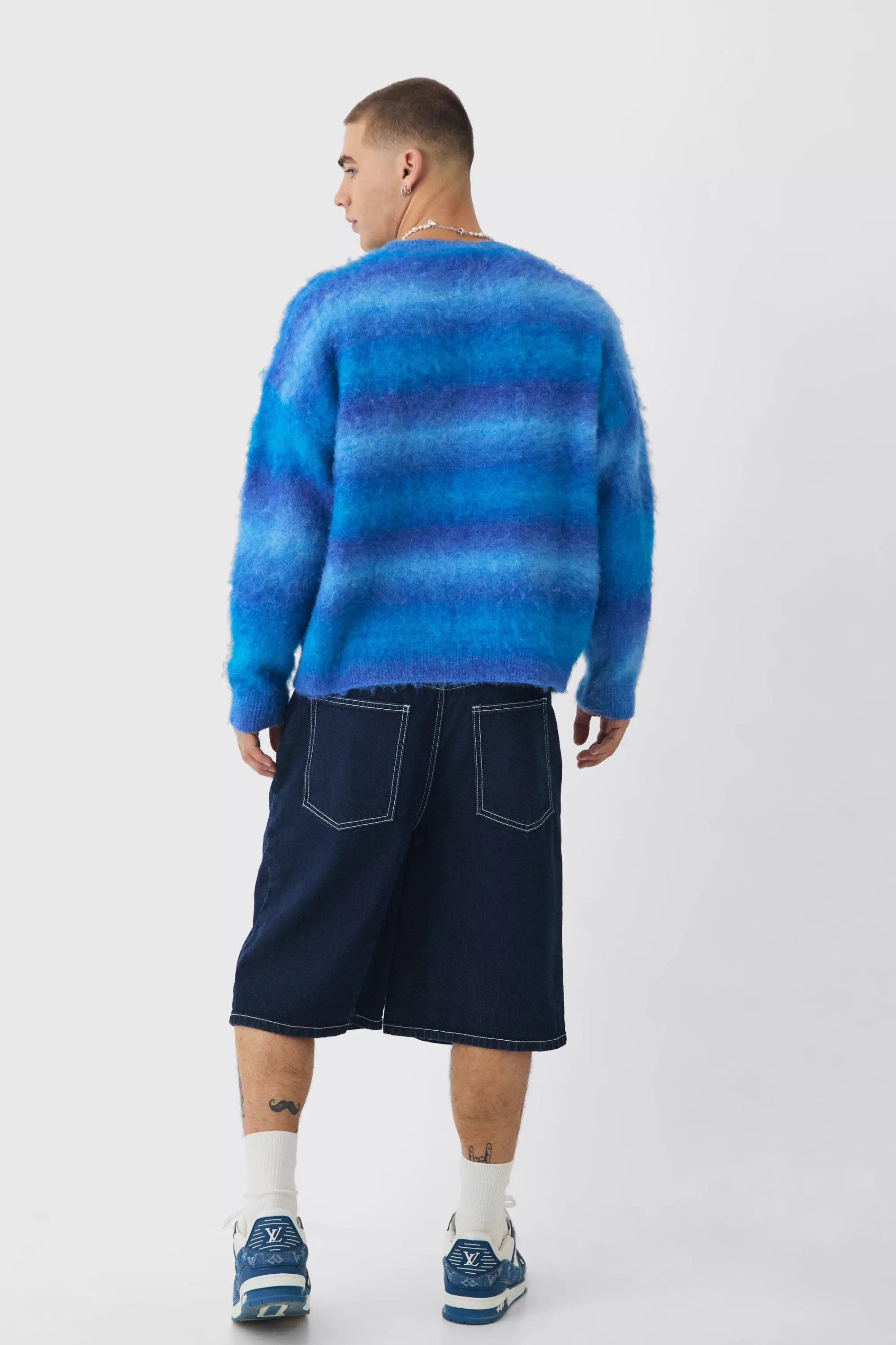 boohooMAN Oversized Boxy Ombre Knitted Jumper | UK