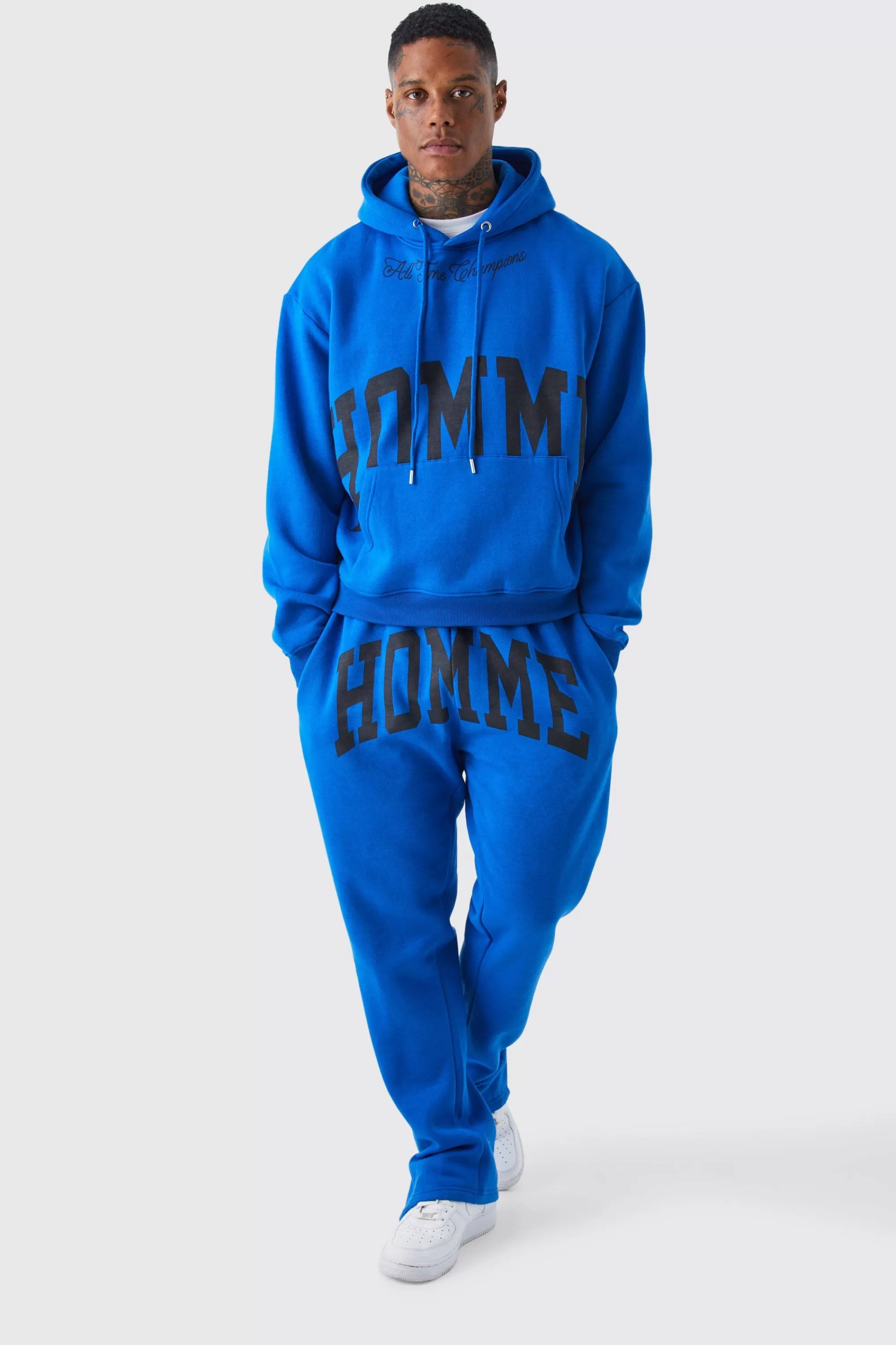 boohooMAN Oversized Boxy Split Hem Homme Tracksuit | UK