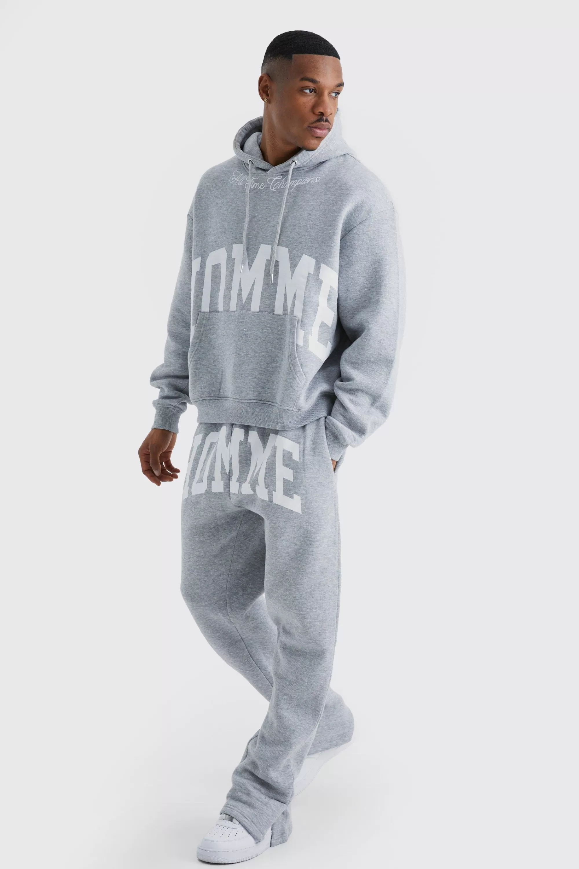 boohooMAN Oversized Boxy Split Hem Homme Tracksuit | UK