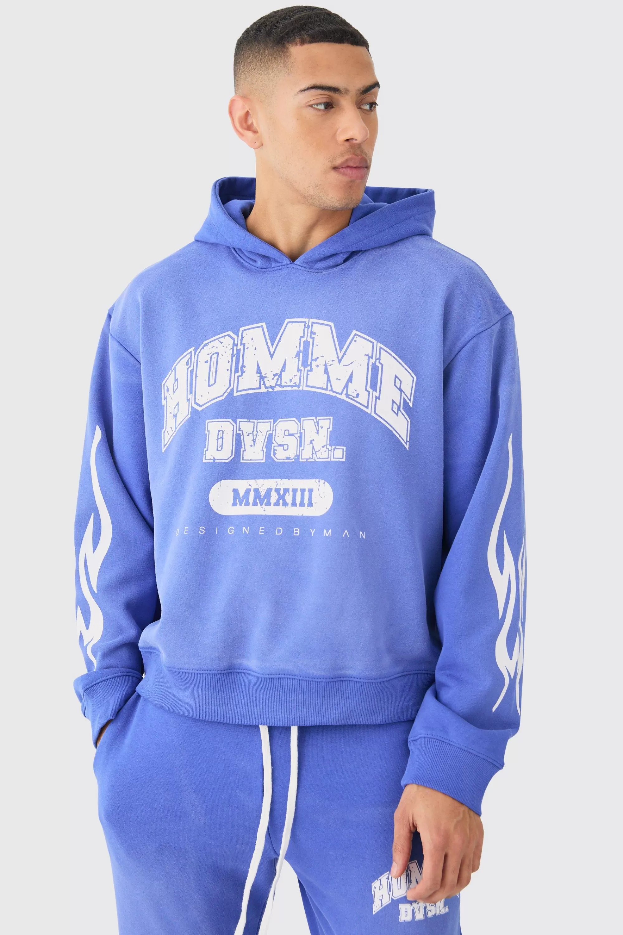boohooMAN Oversized Boxy Spray Wash Homme Hoodie | UK