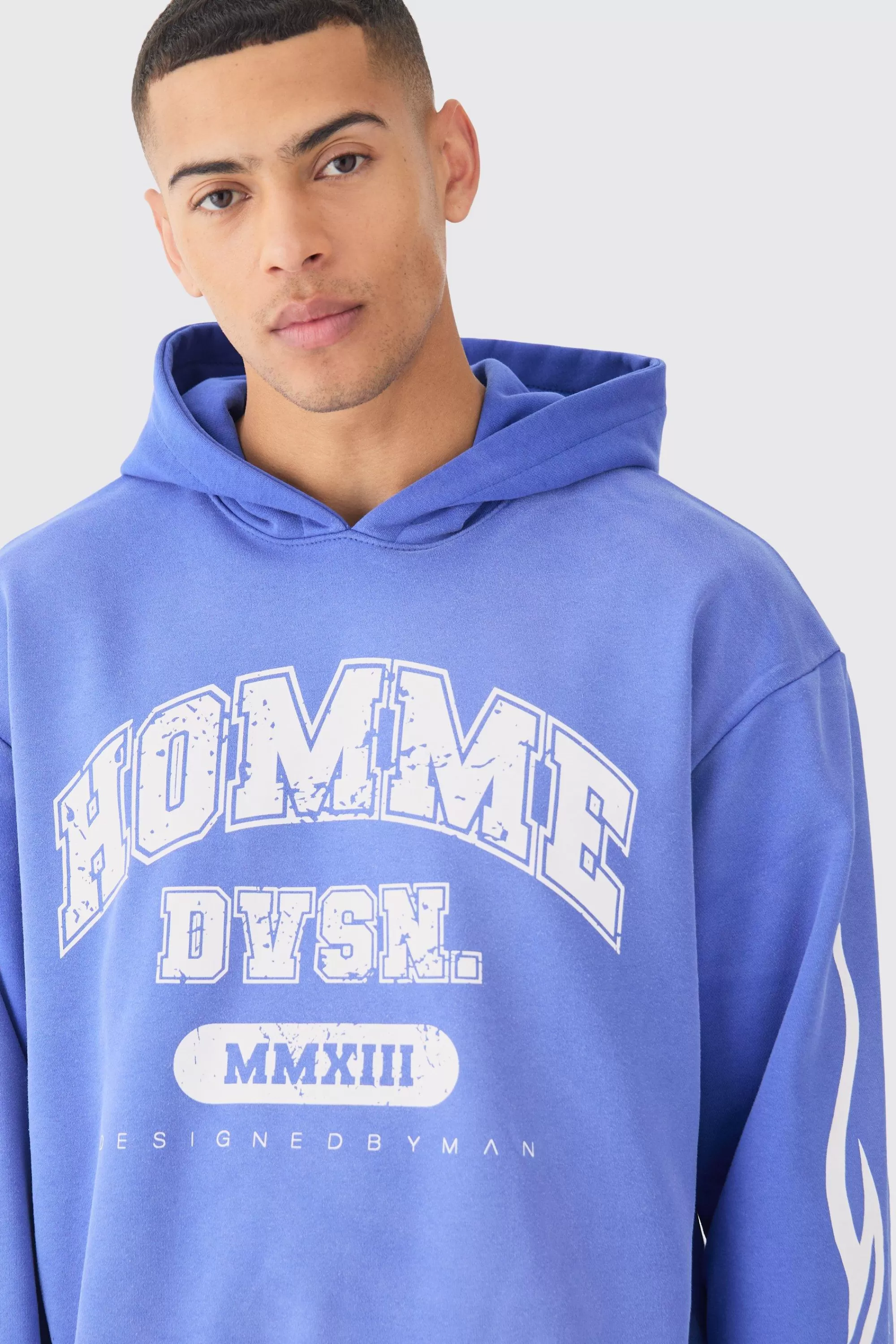 boohooMAN Oversized Boxy Spray Wash Homme Hoodie | UK