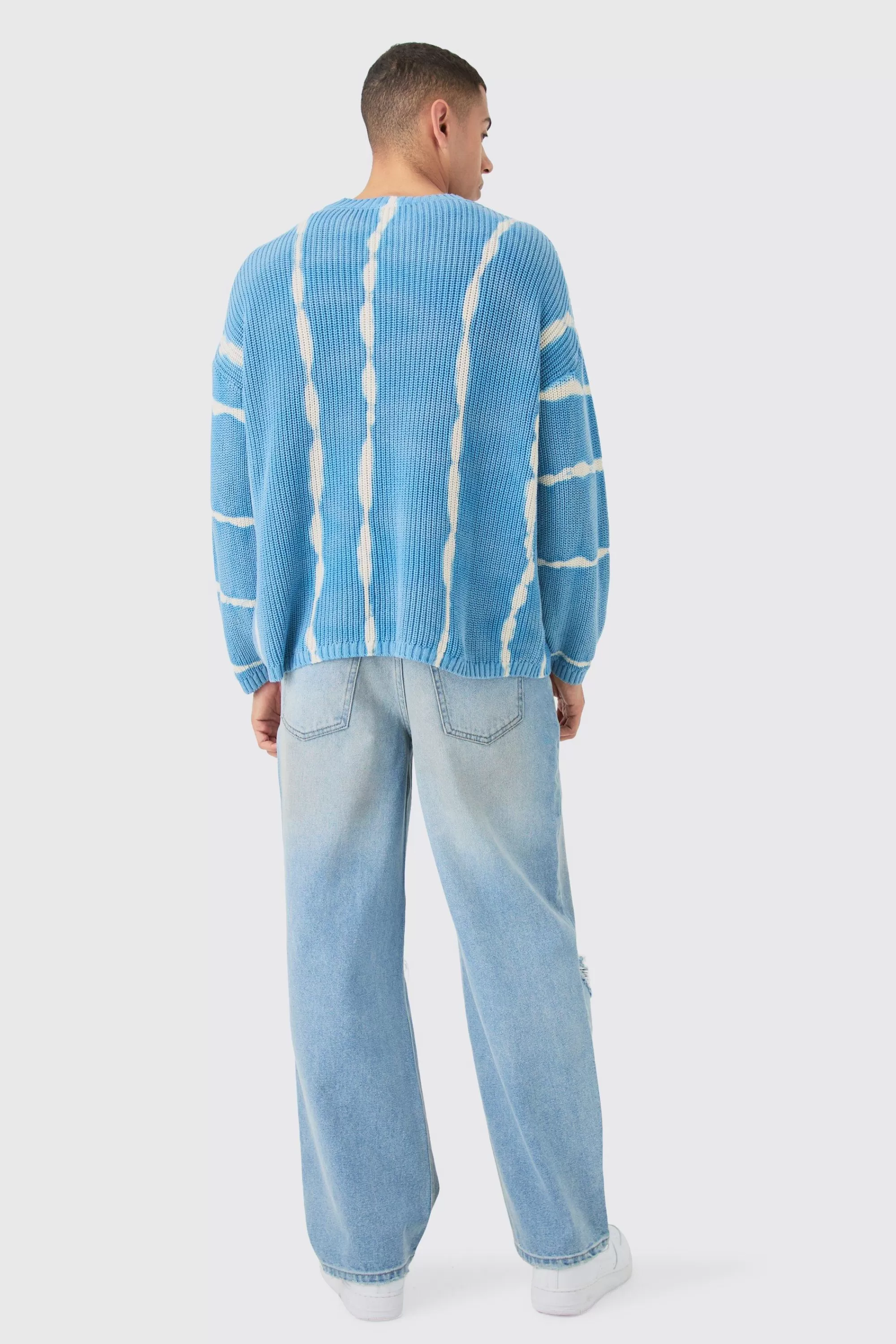 boohooMAN Oversized Boxy Stone Wash Jumper In | UK