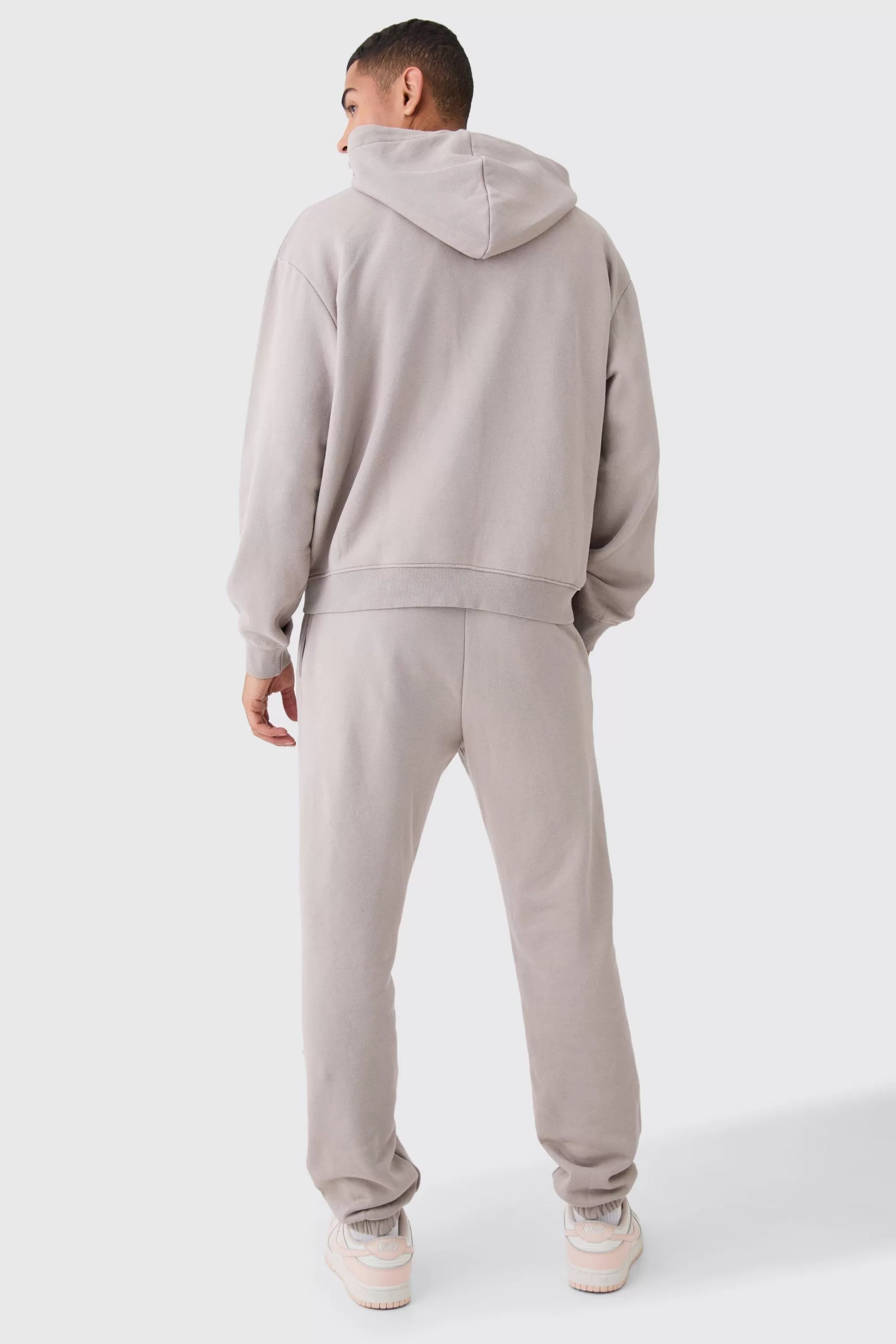 boohooMAN Oversized Boxy Zip Through Washed Hoodie | UK