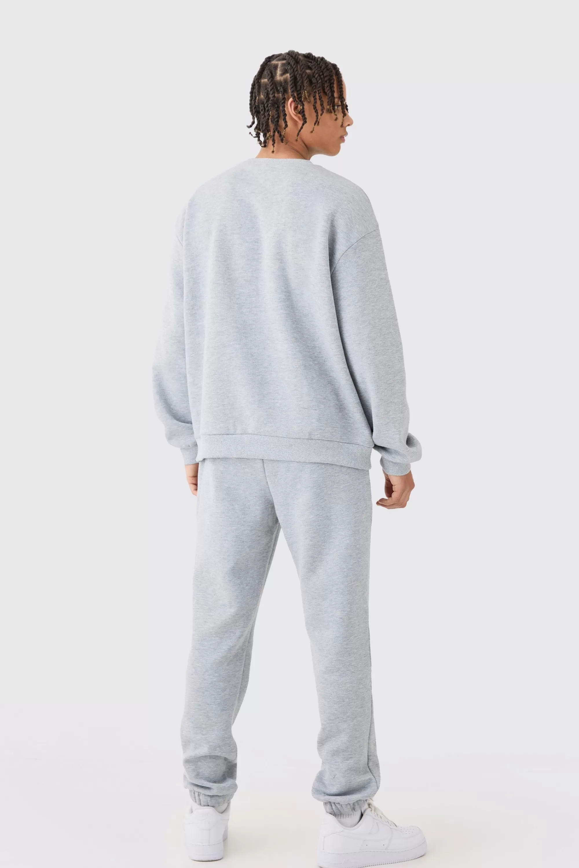 boohooMAN Oversized Bronx Varsity Sweatshirt Tracksuit | UK