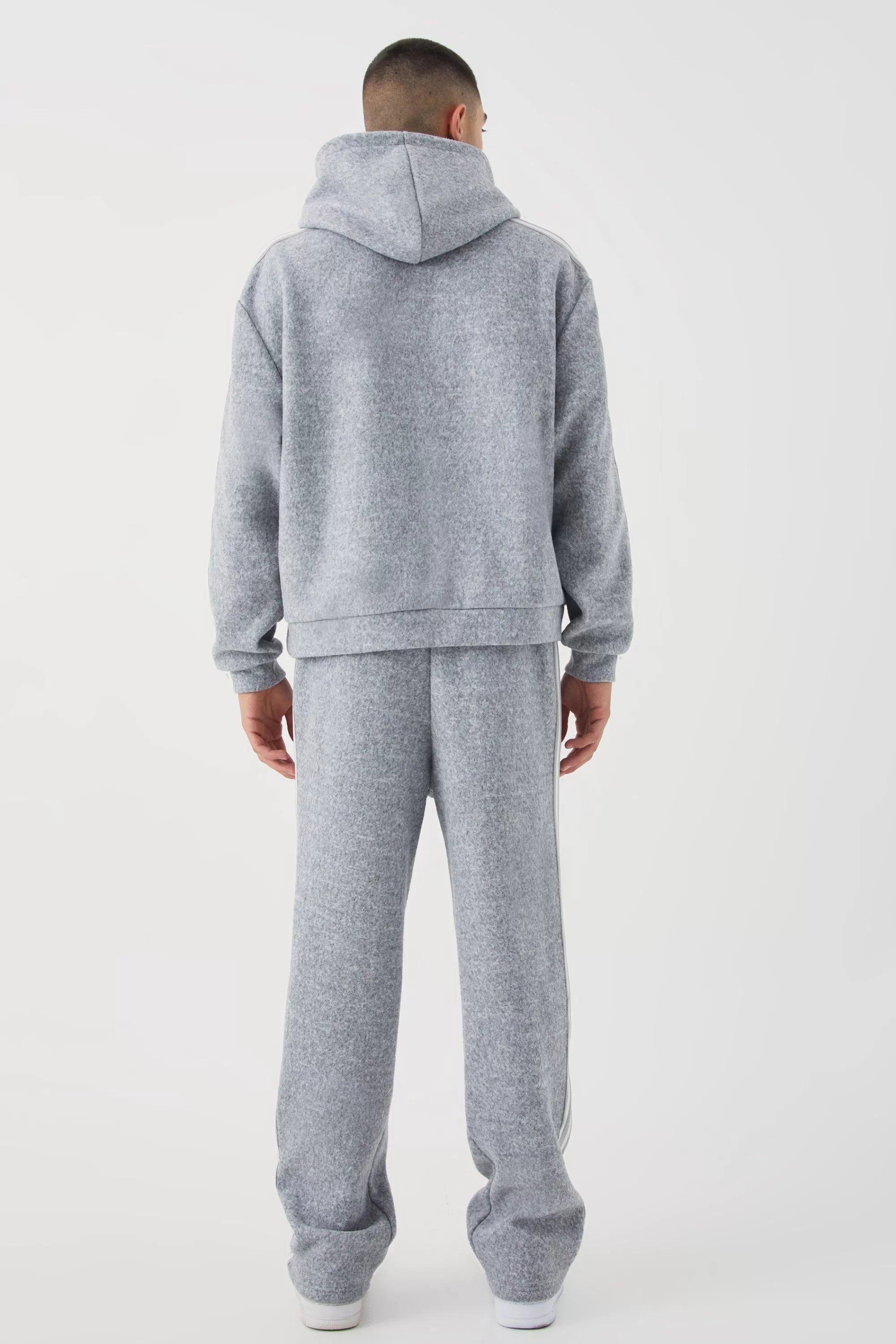 boohooMAN Oversized Brushed Heavyweight Taped Hoodie | UK