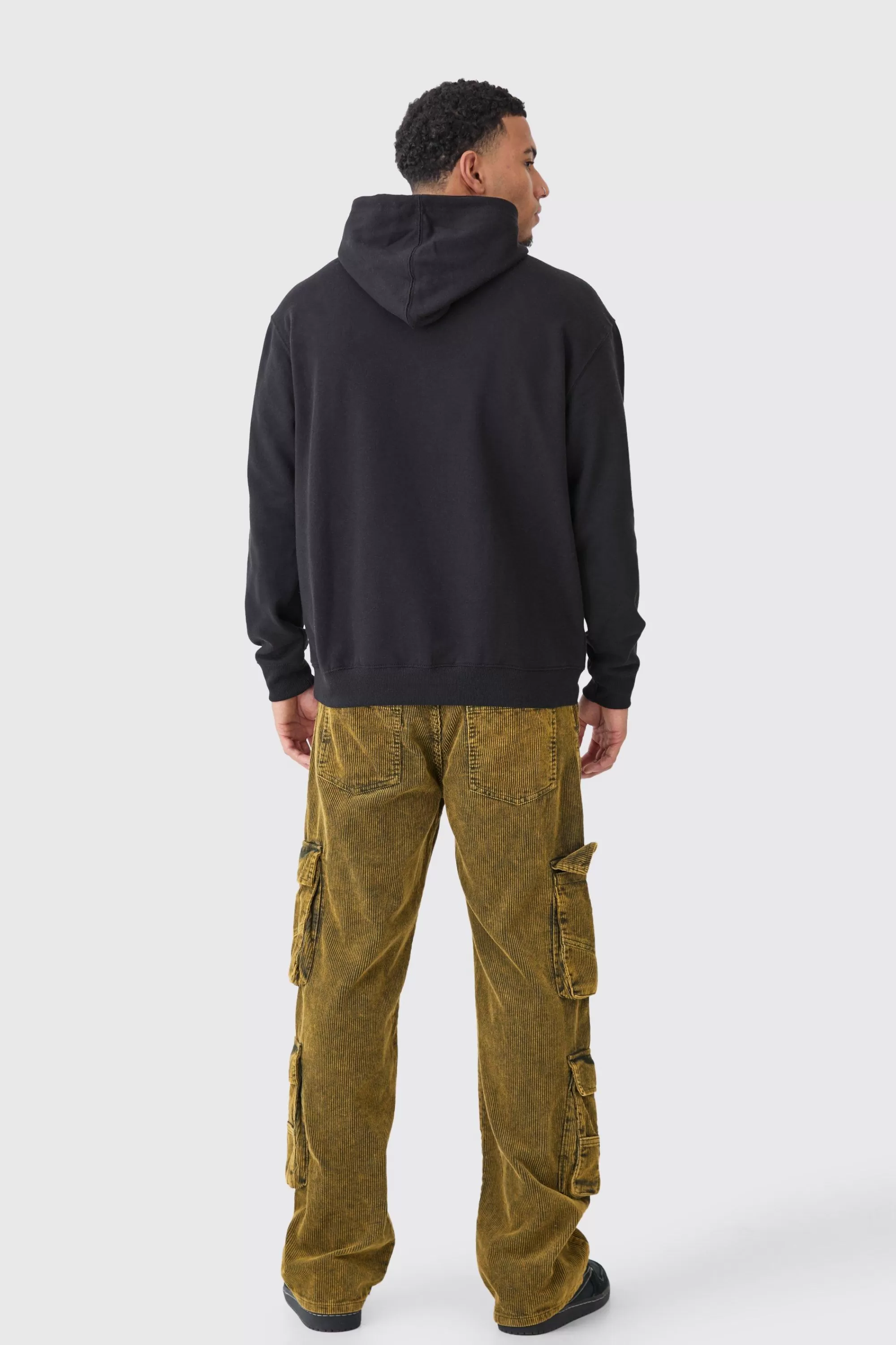 boohooMAN Oversized Camo Flock Print Hoodie | UK