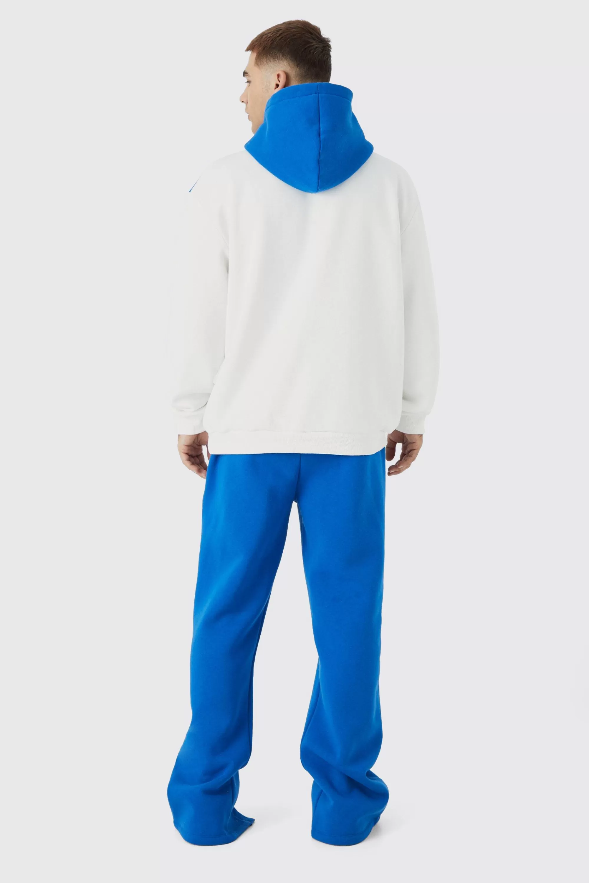 boohooMAN Oversized Colour Block Mmxiii Hooded Tracksuit | UK