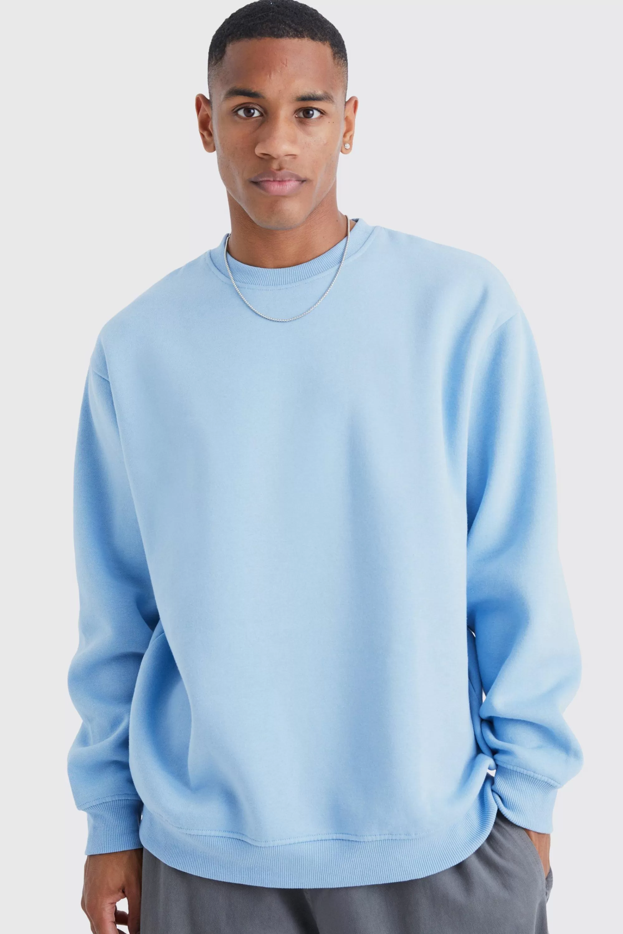 boohooMAN Oversized Crew Neck Sweatshirt | UK