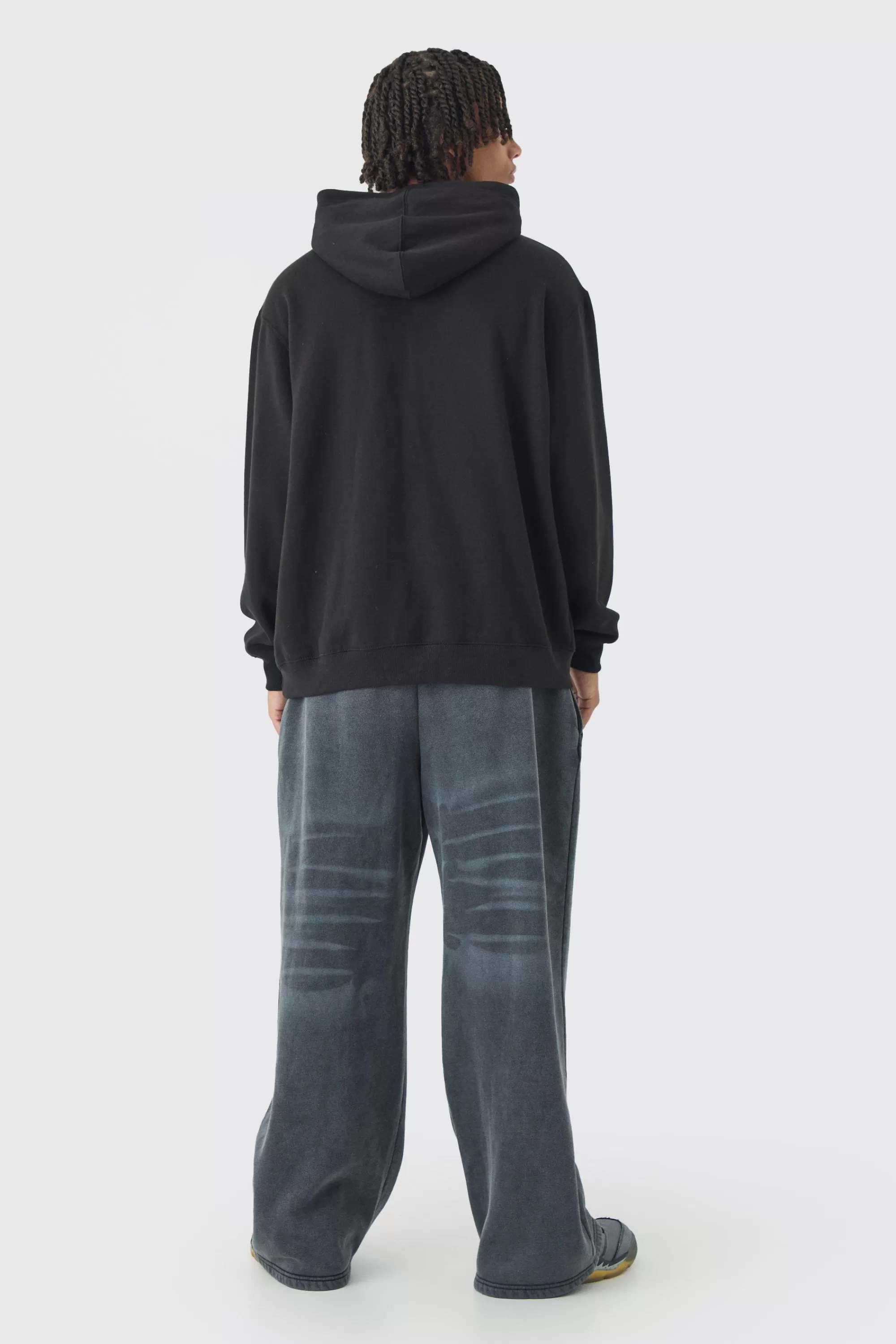 boohooMAN Oversized Cross Print Hoodie | UK