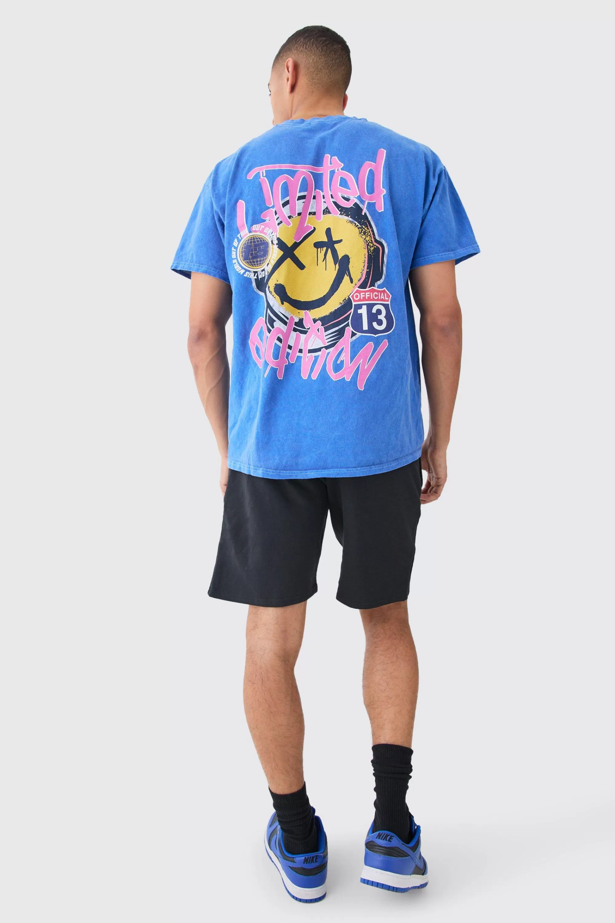 boohooMAN Oversized Drip Face T-shirt Set | UK
