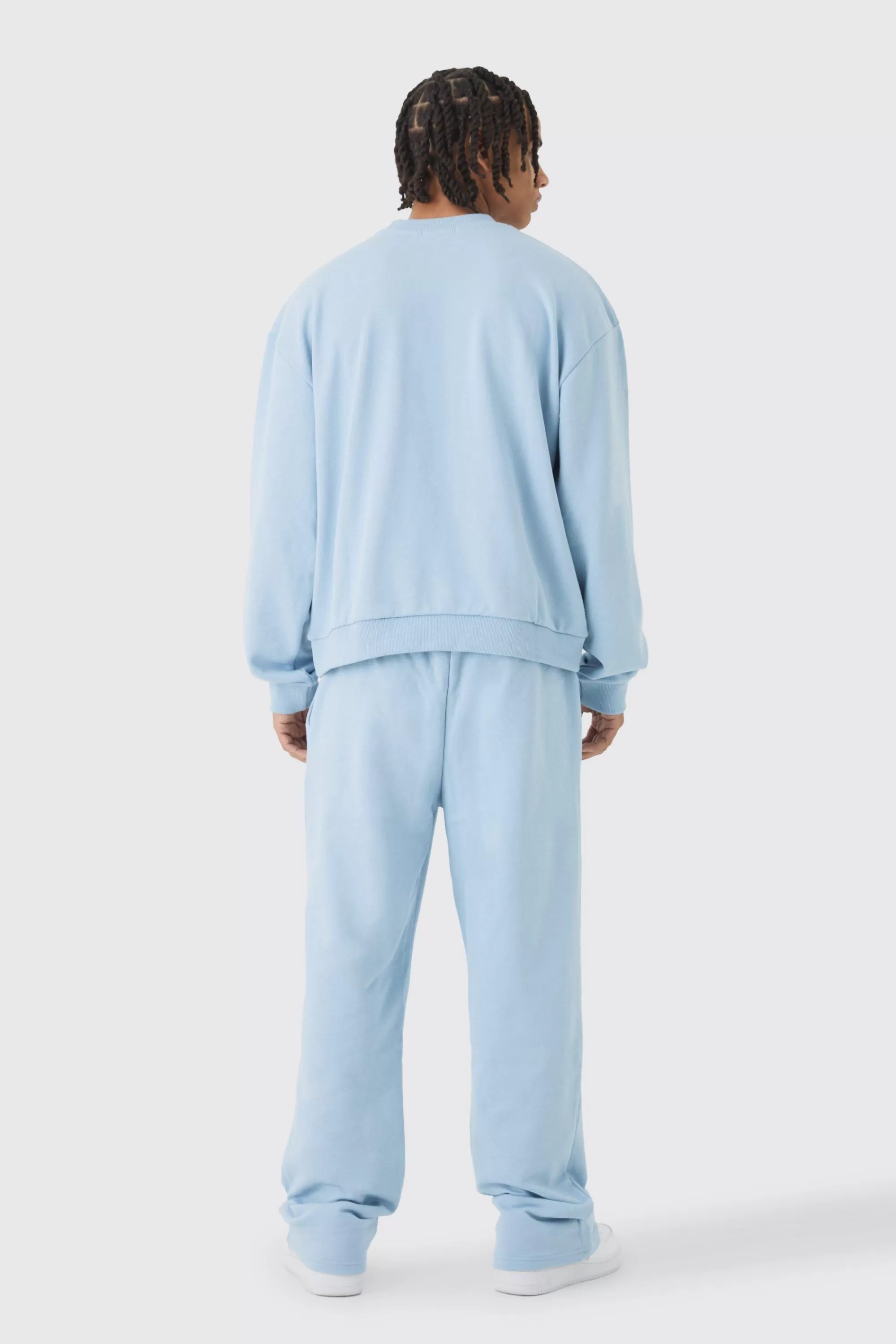 boohooMAN Oversized Extended Neck Boxy Heavy Sweatshirt Relaxed Tracksuit | UK