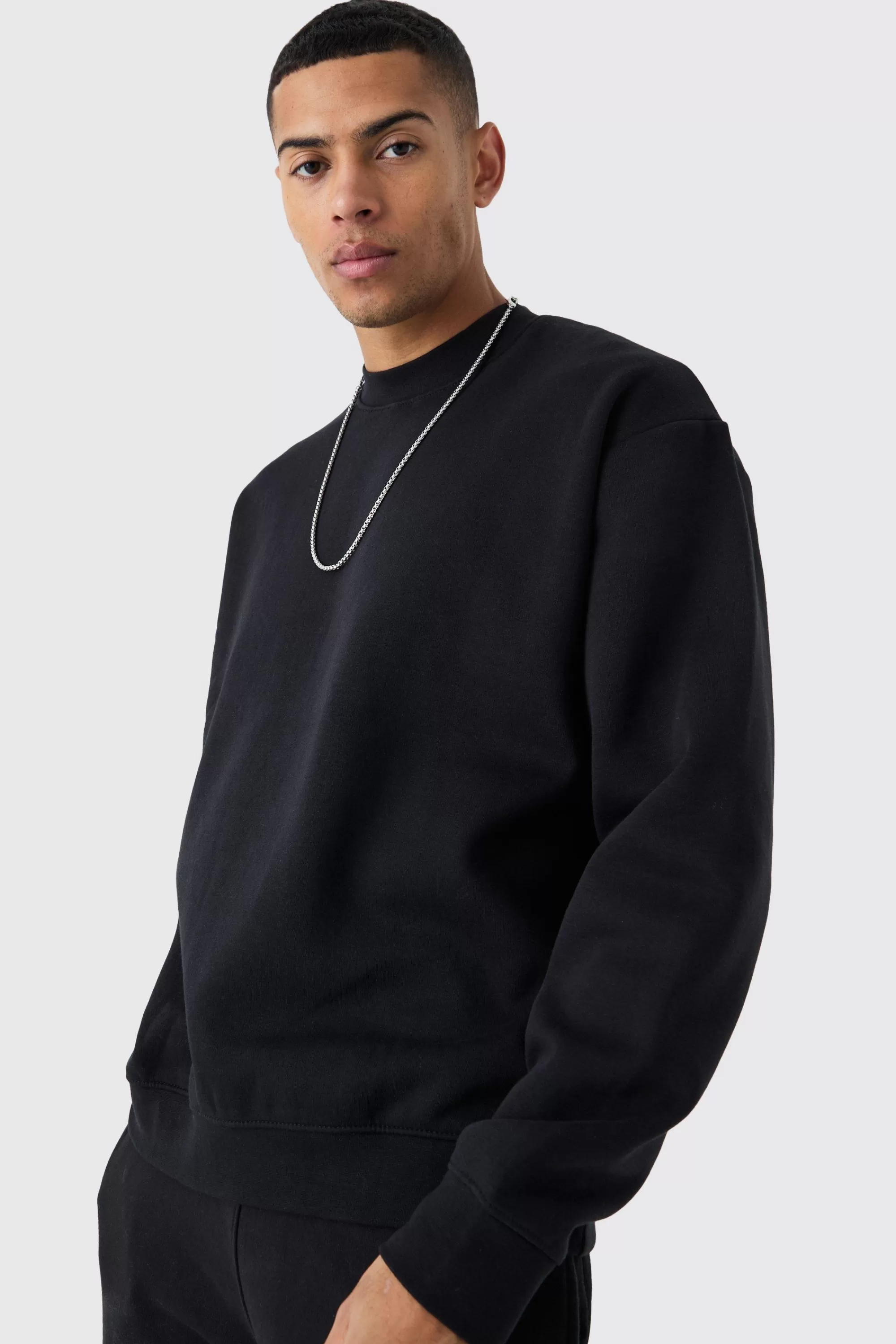 boohooMAN Oversized Extended Neck Sweatshirt | UK