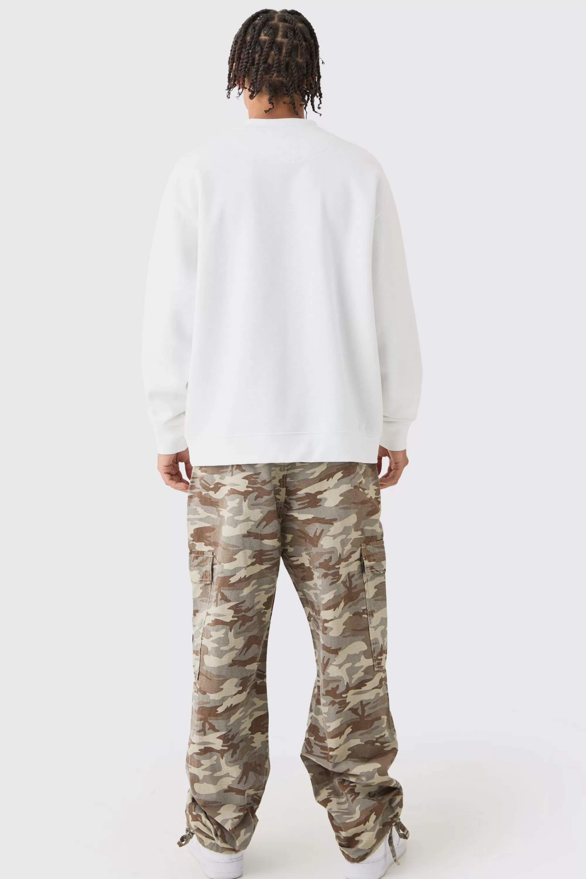 boohooMAN Oversized Extended Neck Sweatshirt | UK
