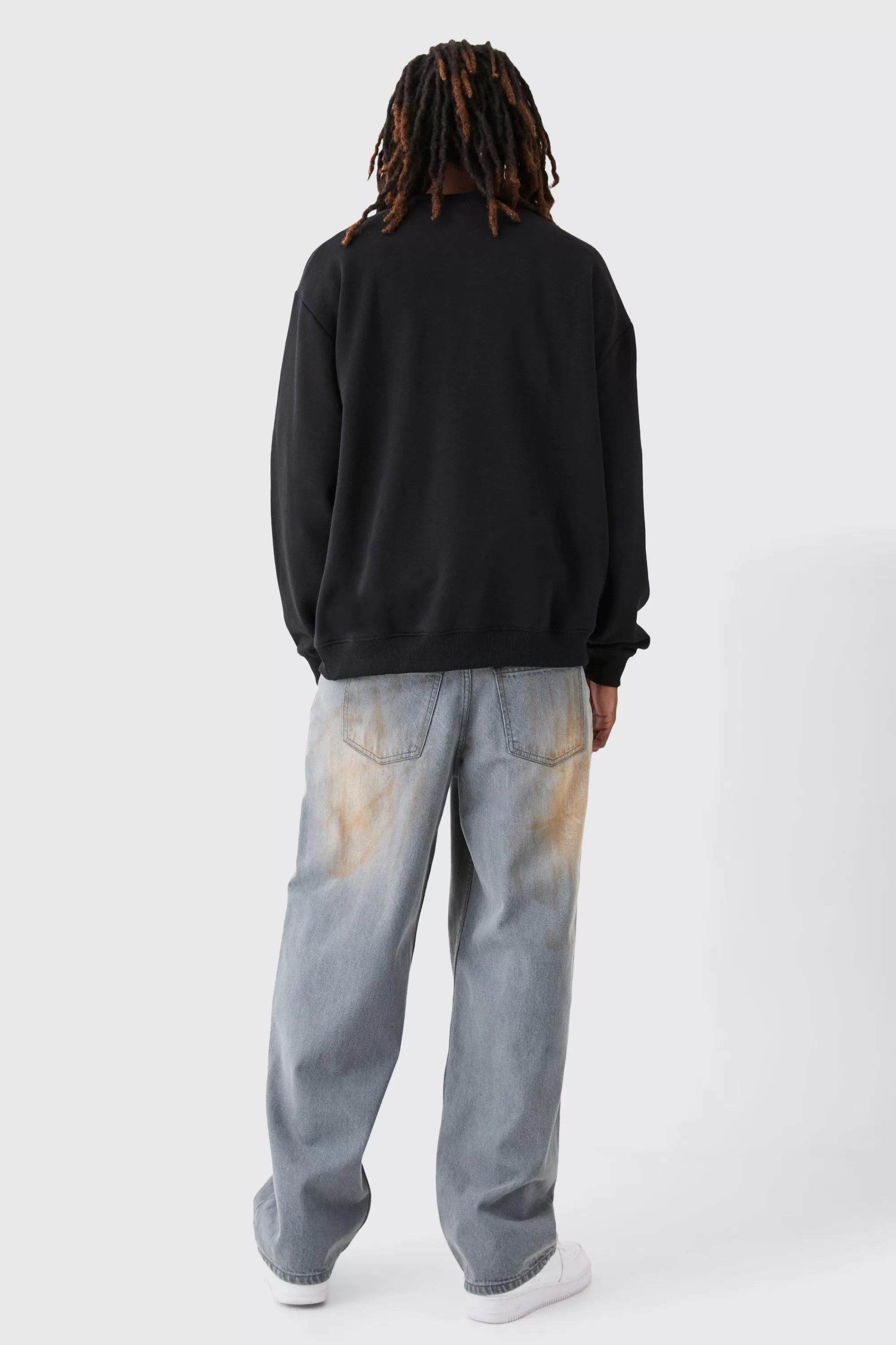 boohooMAN Oversized Extended Neck Sweatshirt | UK