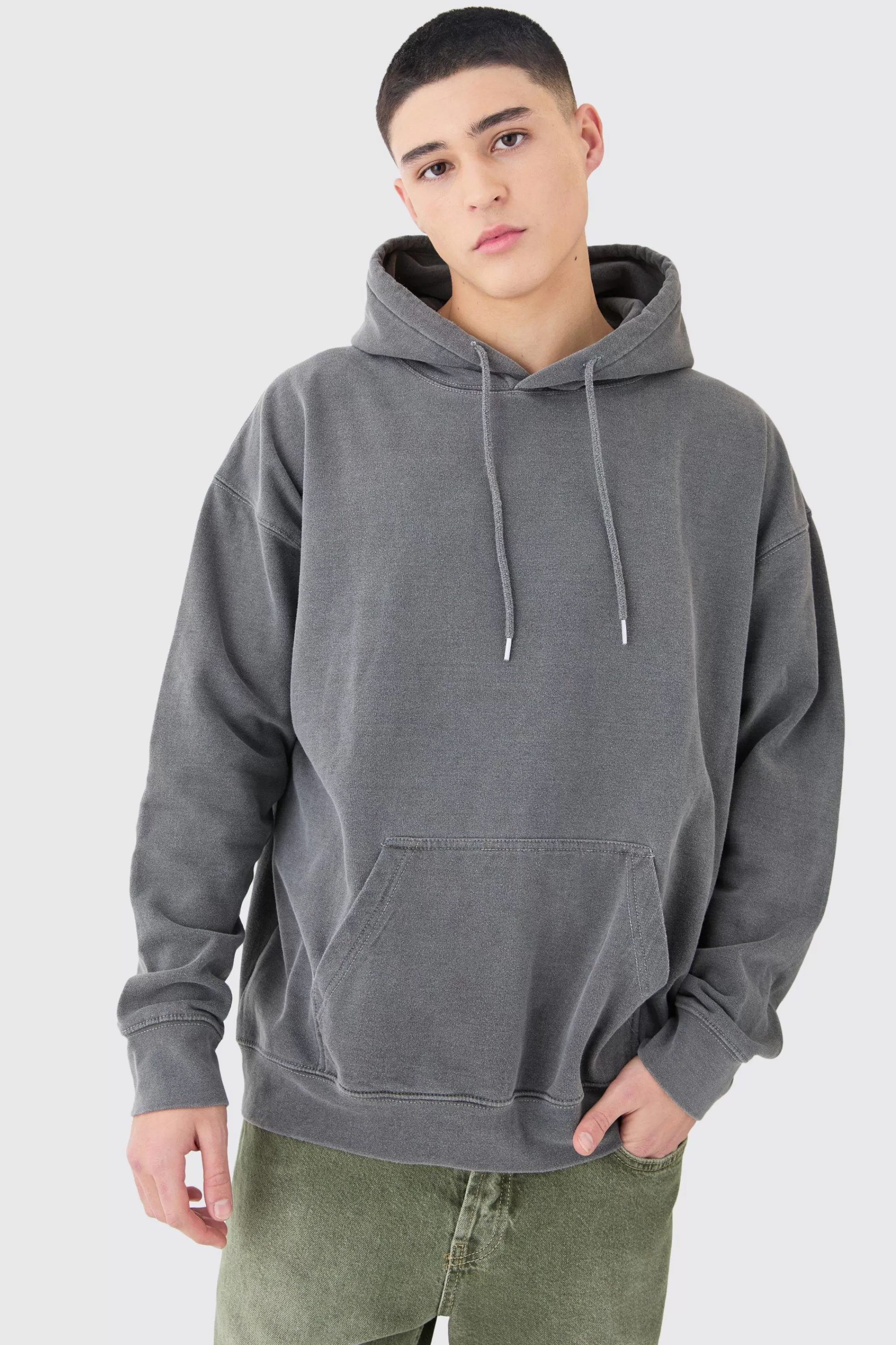 boohooMAN Oversized Fall Out Boy Band License Wash Hoodie | UK
