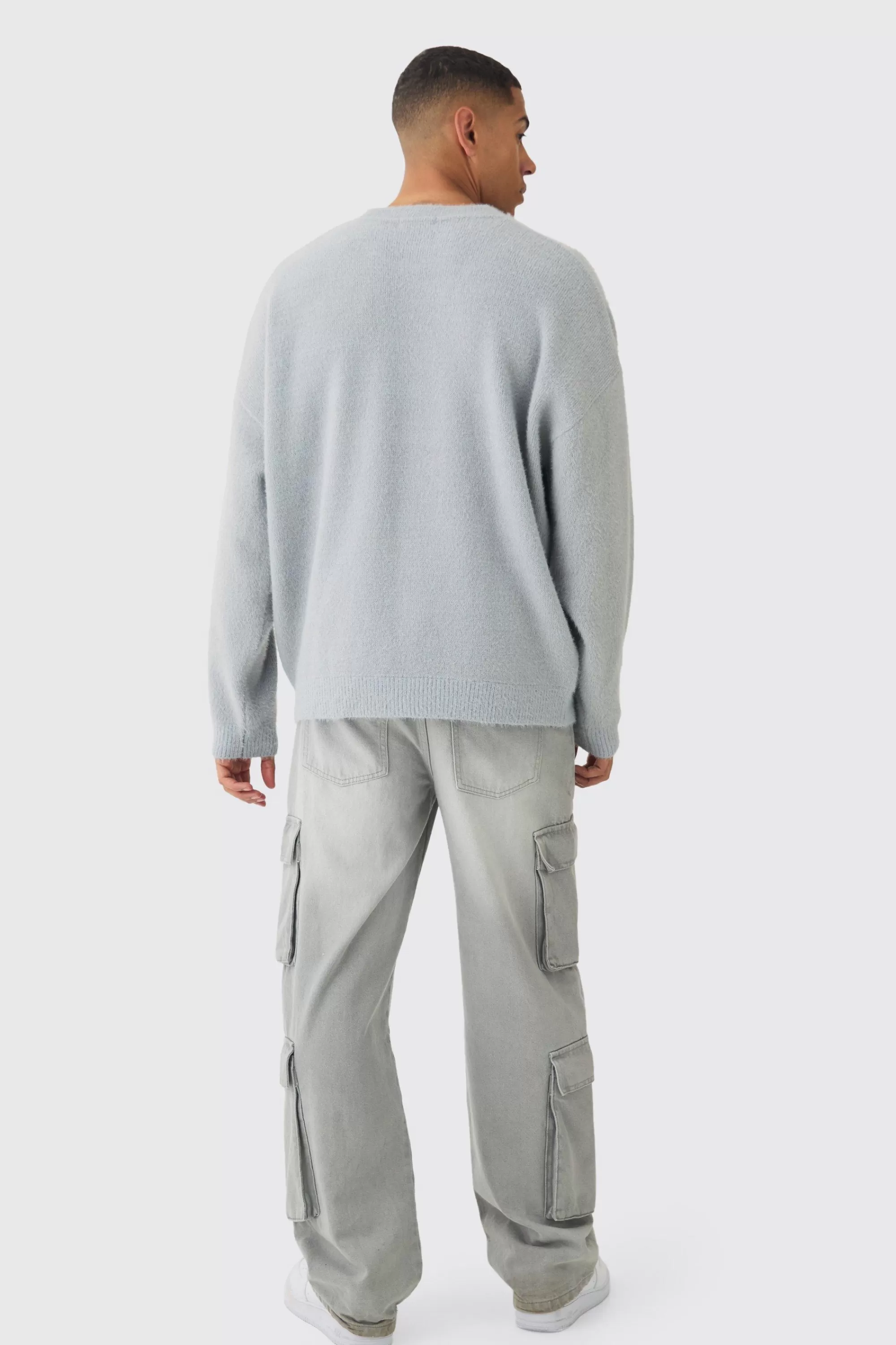 boohooMAN Oversized Fluffy Teddy Jumper In | UK