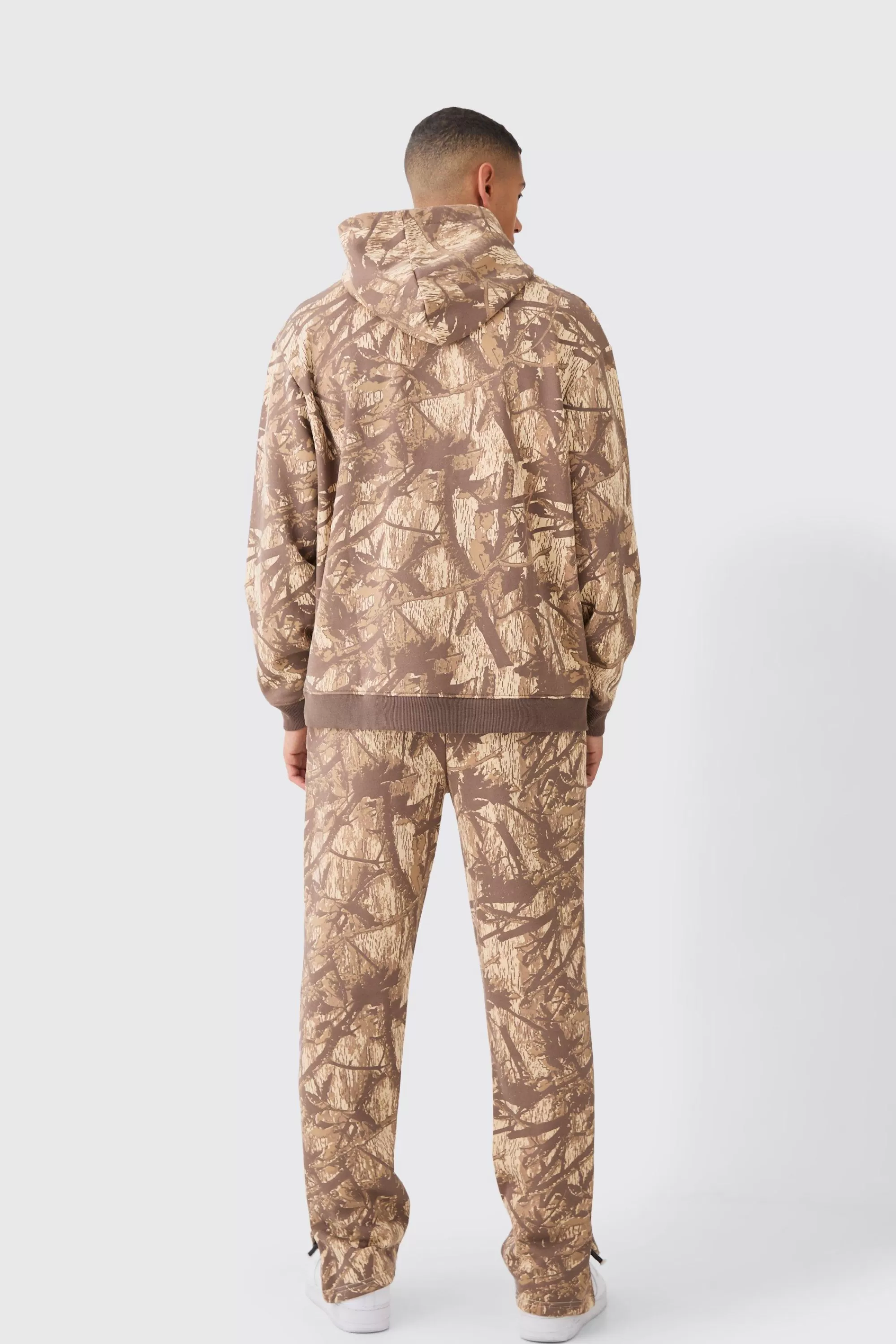 boohooMAN Oversized Forest Camo Hoodie | UK