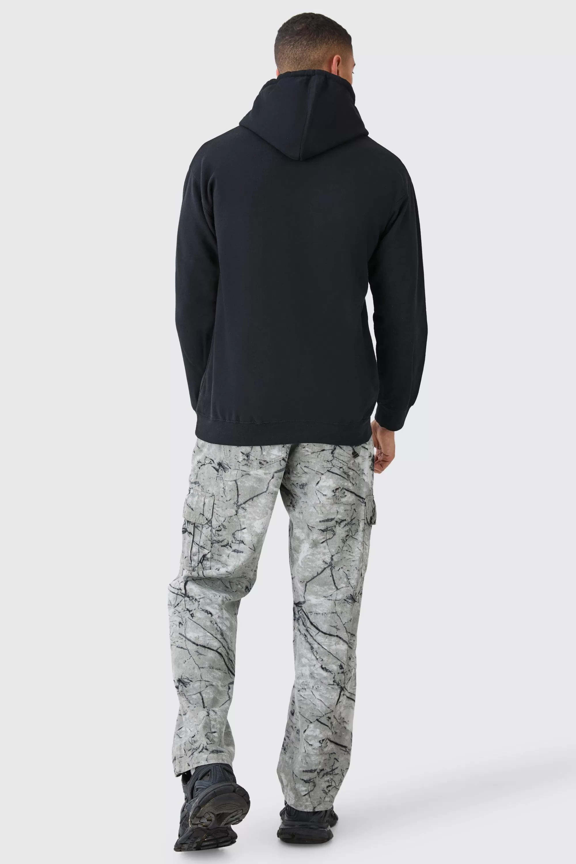 boohooMAN Oversized Gothic Worldwide Printed Hoodie | UK