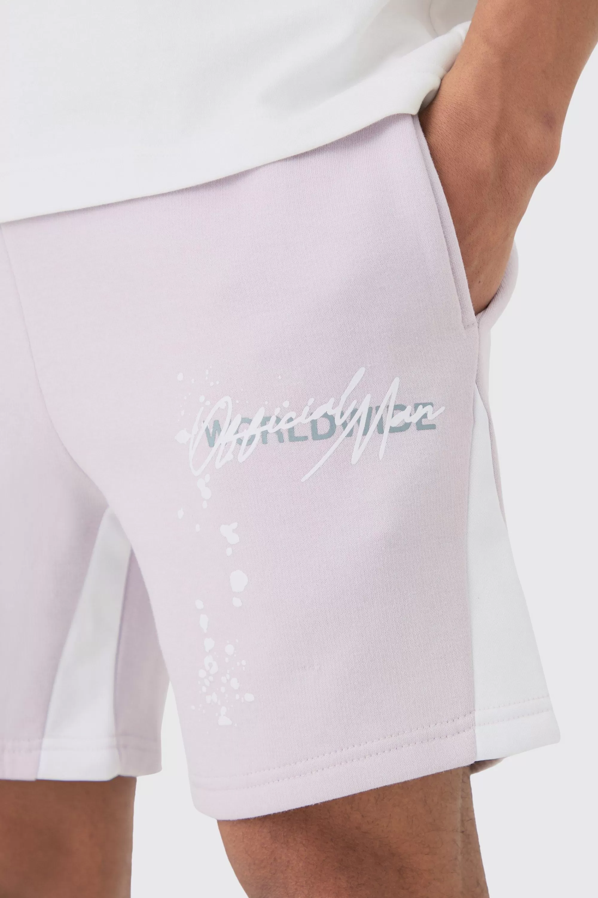 boohooMAN Oversized Graffiti Paint Splatter Shorts | UK