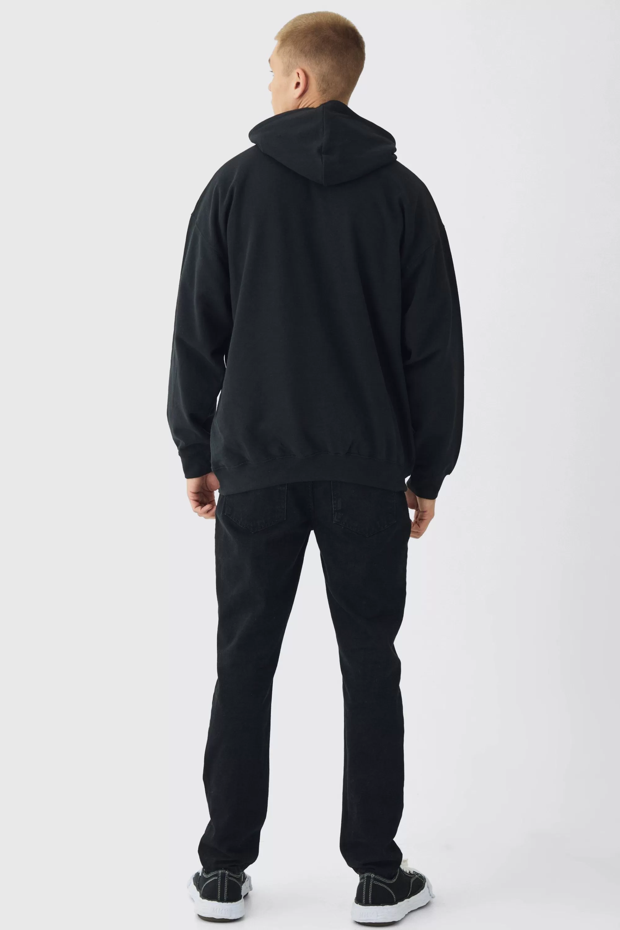 boohooMAN Oversized Heart Embroidered Pocket Hoodie | UK