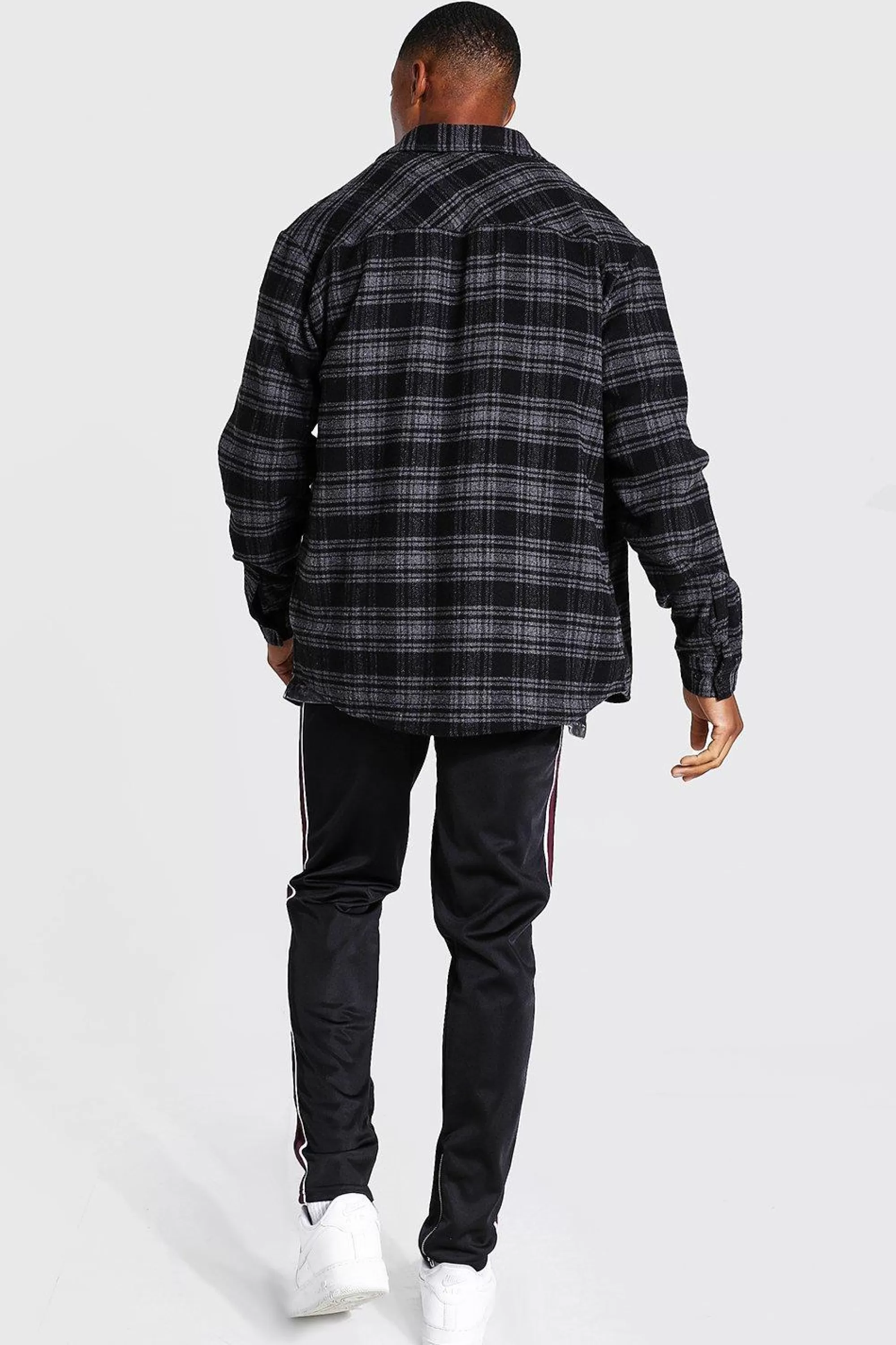 boohooMAN Oversized Heavy Weight Check Overshirt | UK