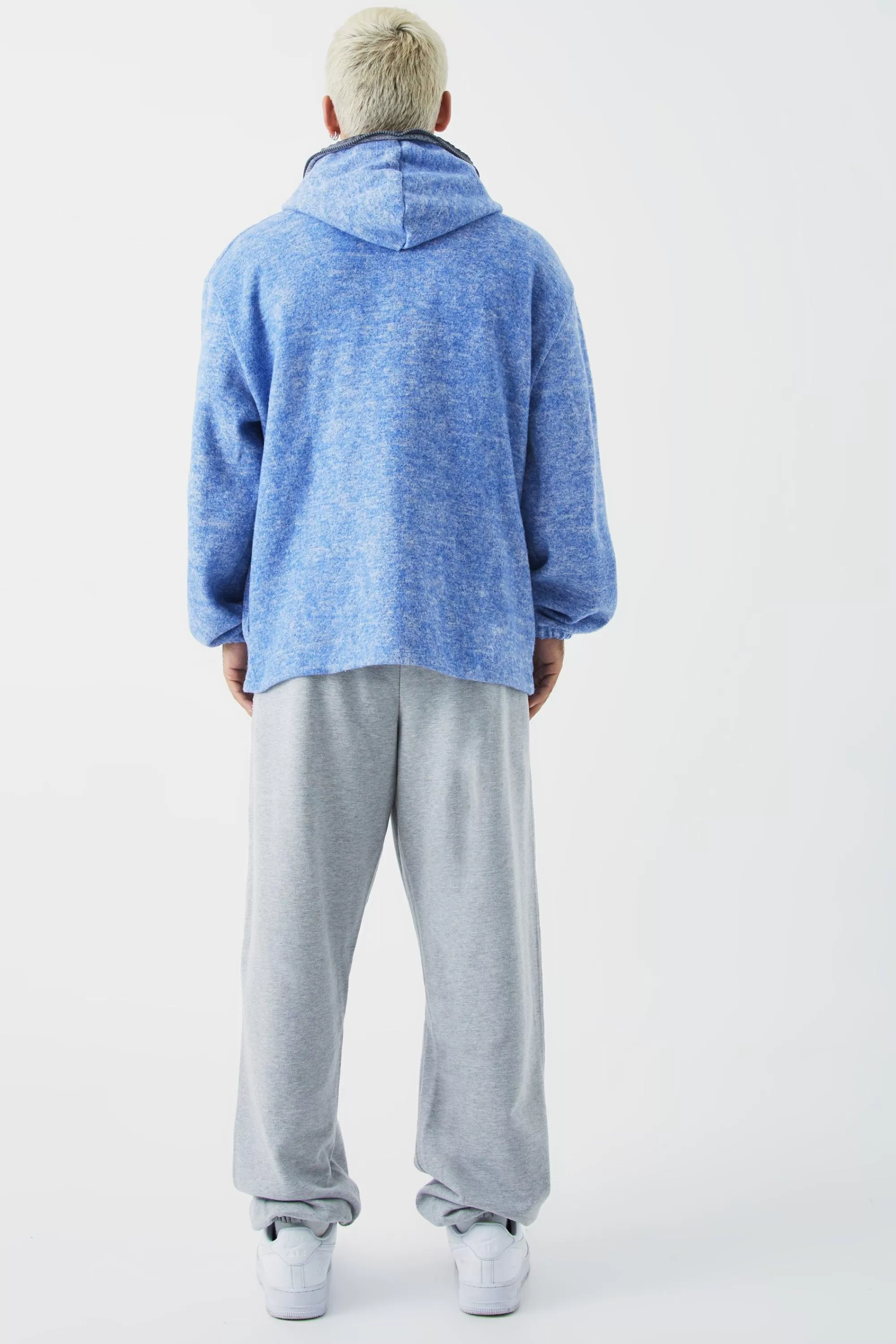 boohooMAN Oversized Heavyweight Brushed Zip Up Hoodie | UK