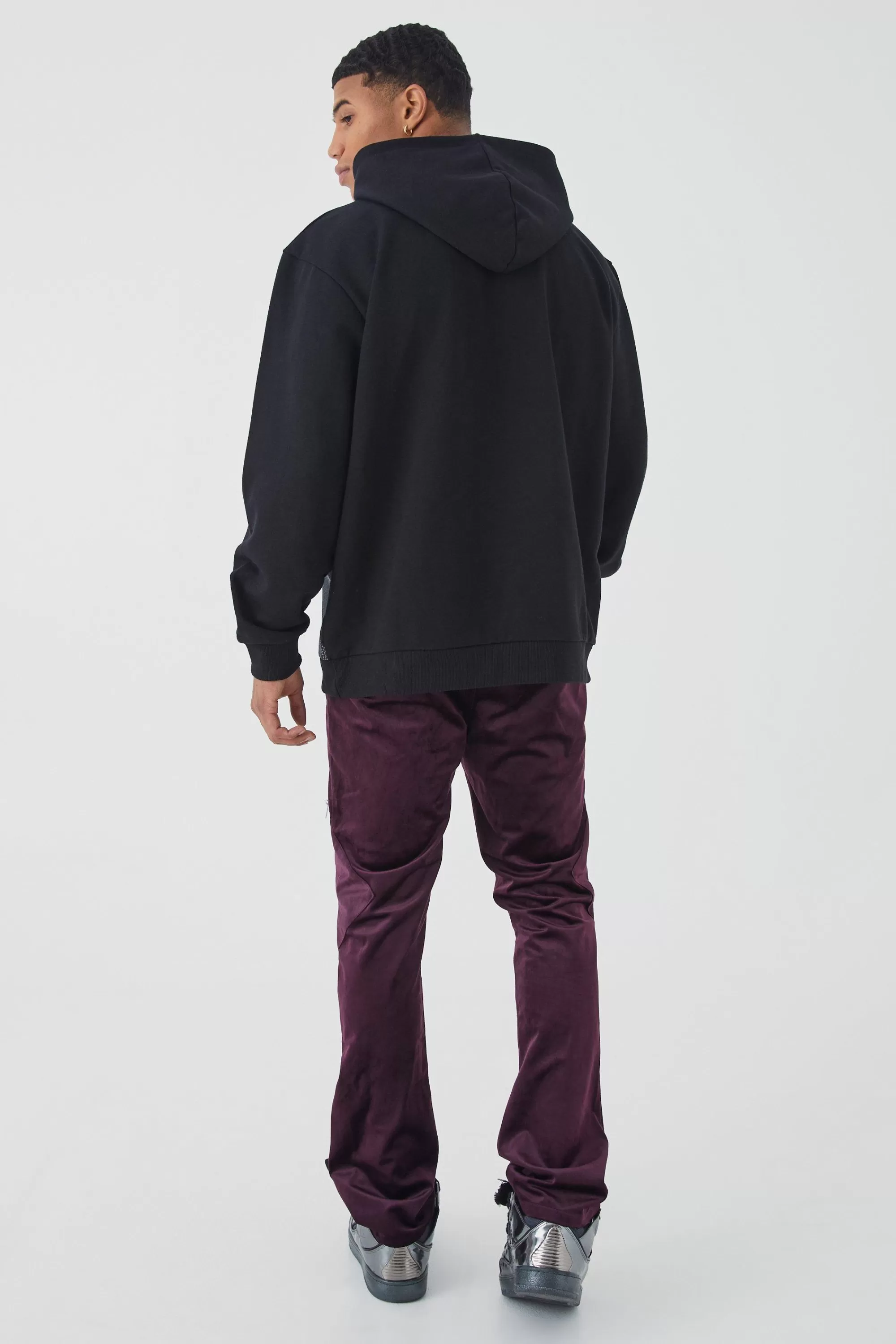 boohooMAN Oversized Heavyweight Loopback Graphic Hoodie | UK