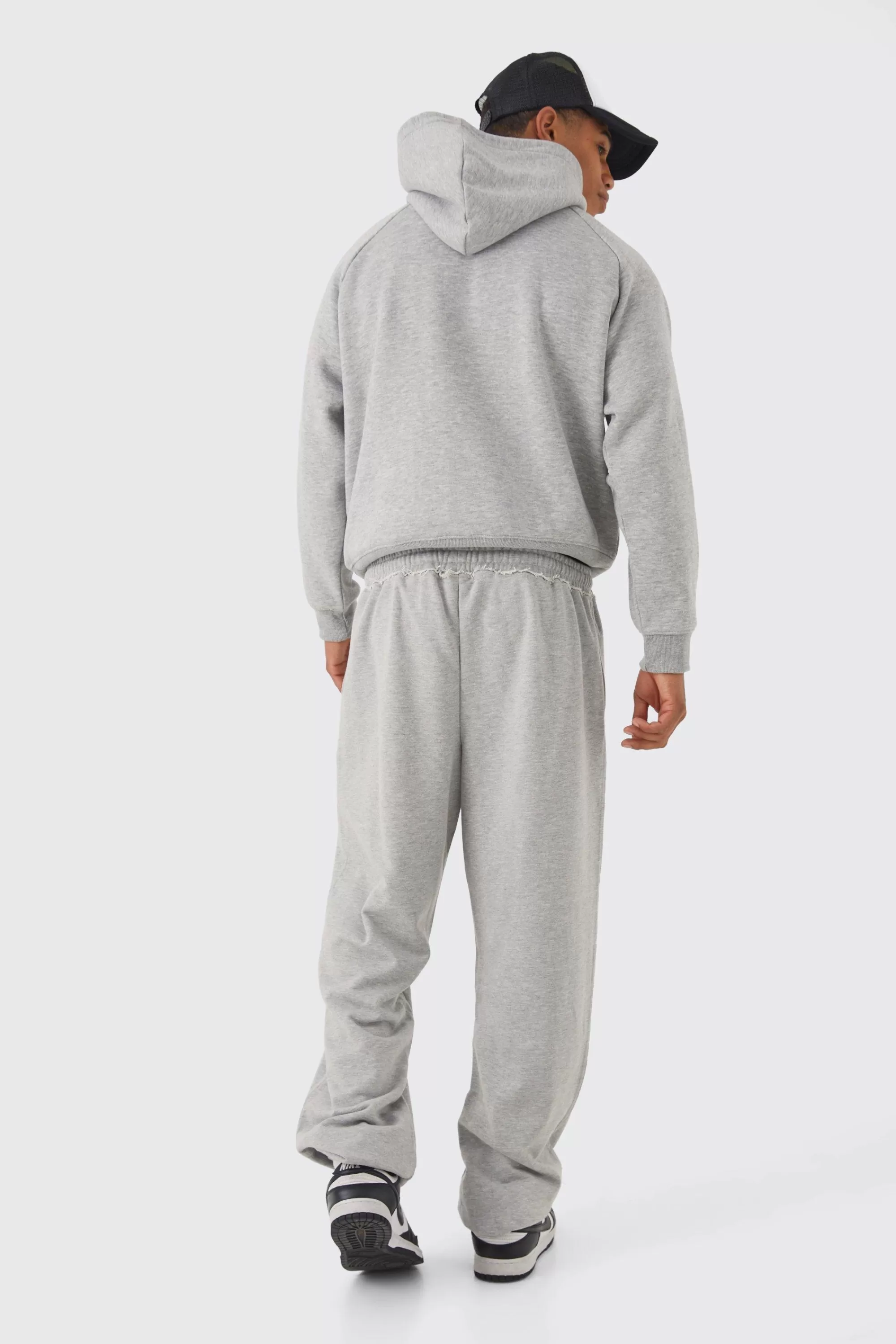 boohooMAN Oversized Heavyweight Loopback Printed Jogger | UK