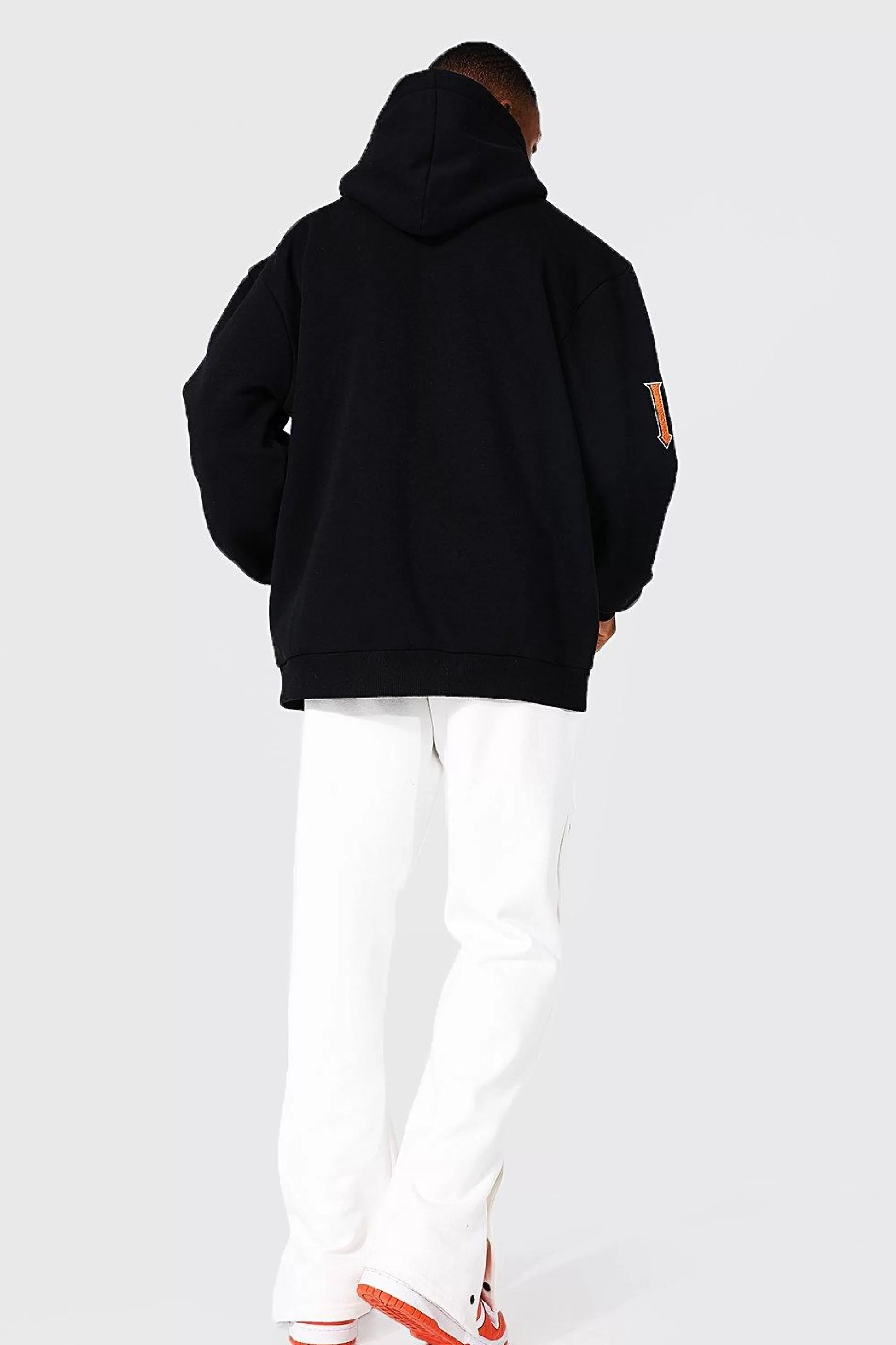 boohooMAN Oversized Homme Applique Varsity Hoodie | UK