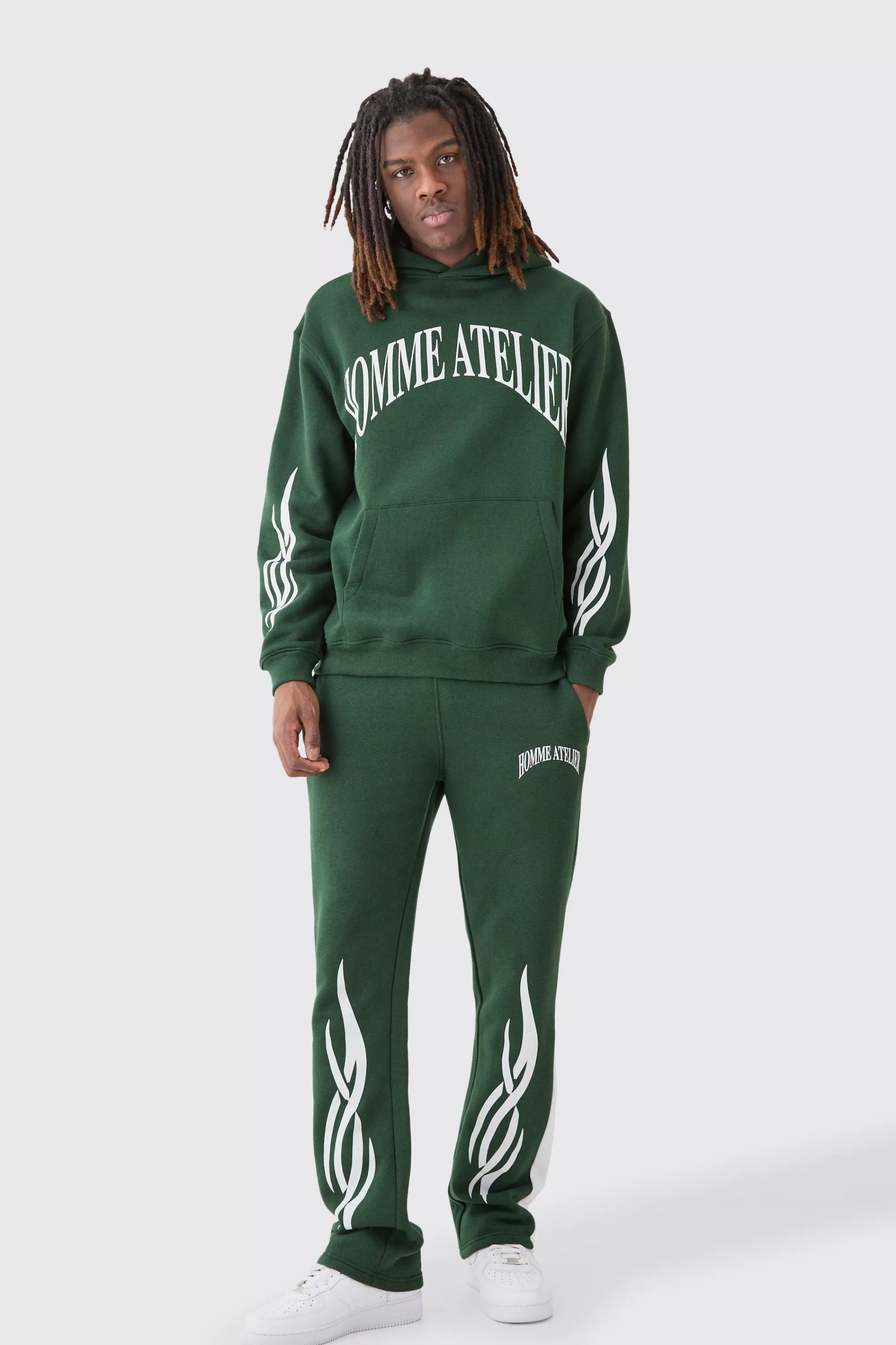 boohooMAN Oversized Homme Bm Printed Hooded Tracksuit | UK