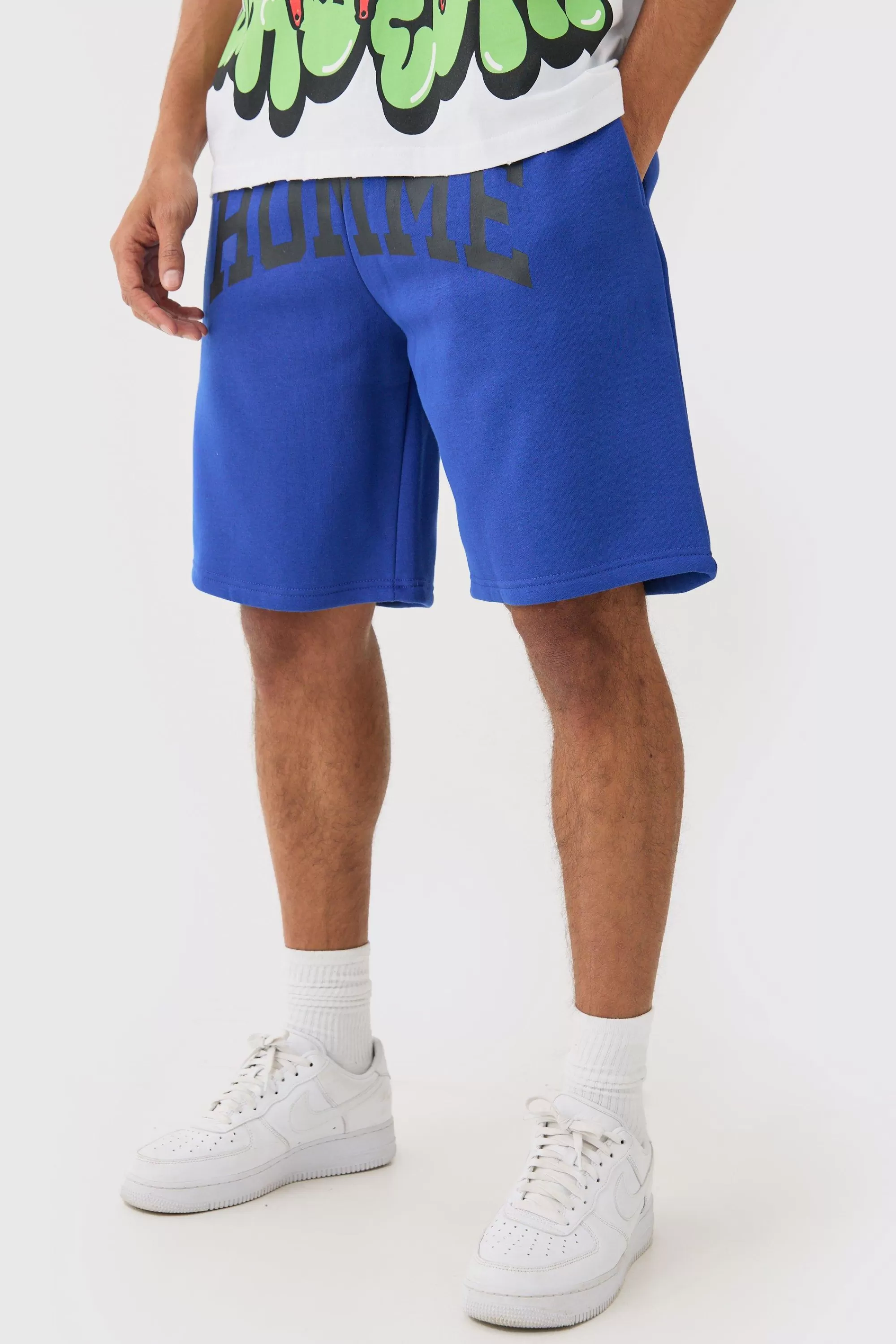 boohooMAN Oversized Homme Crotch Print Short | UK