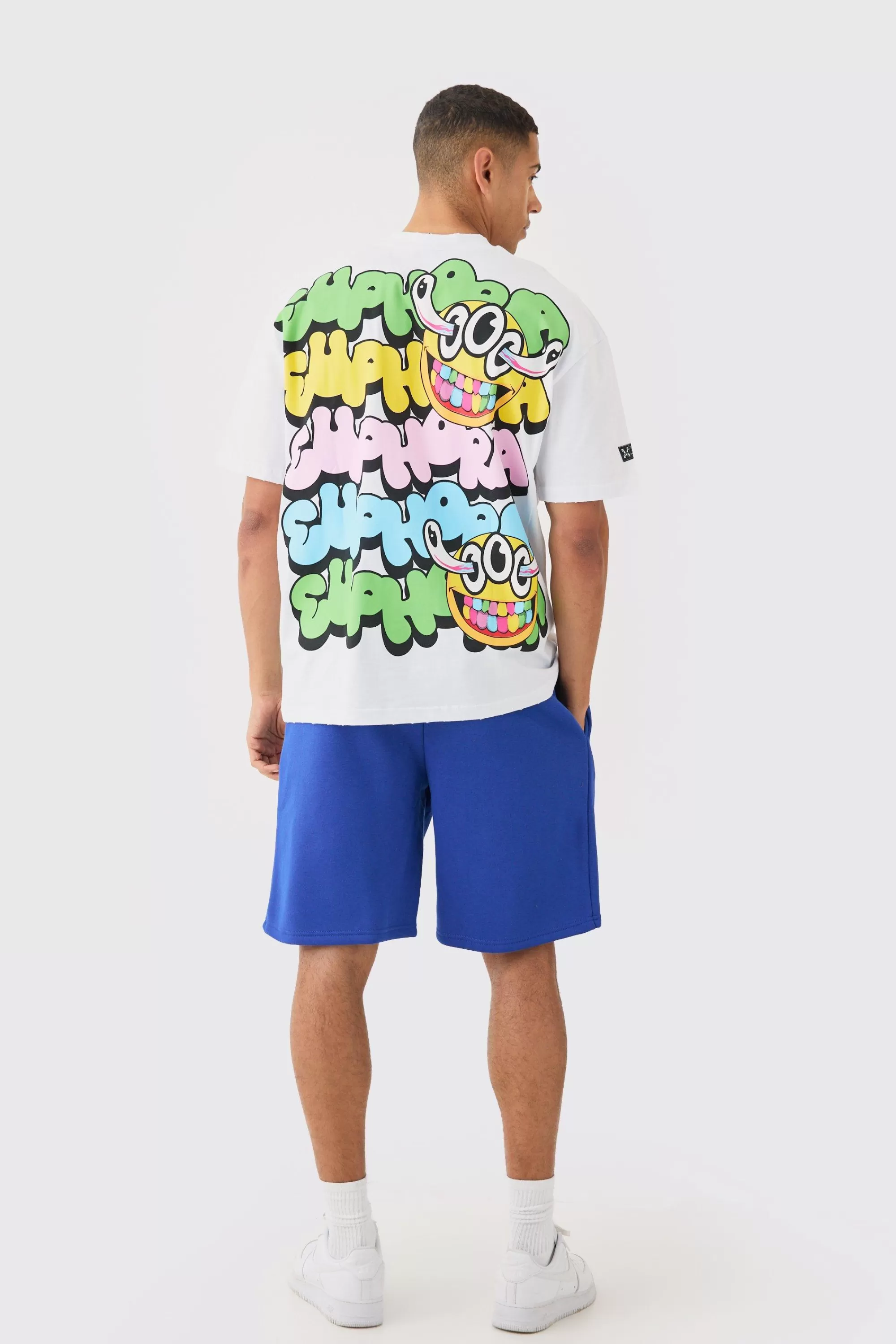 boohooMAN Oversized Homme Crotch Print Short | UK