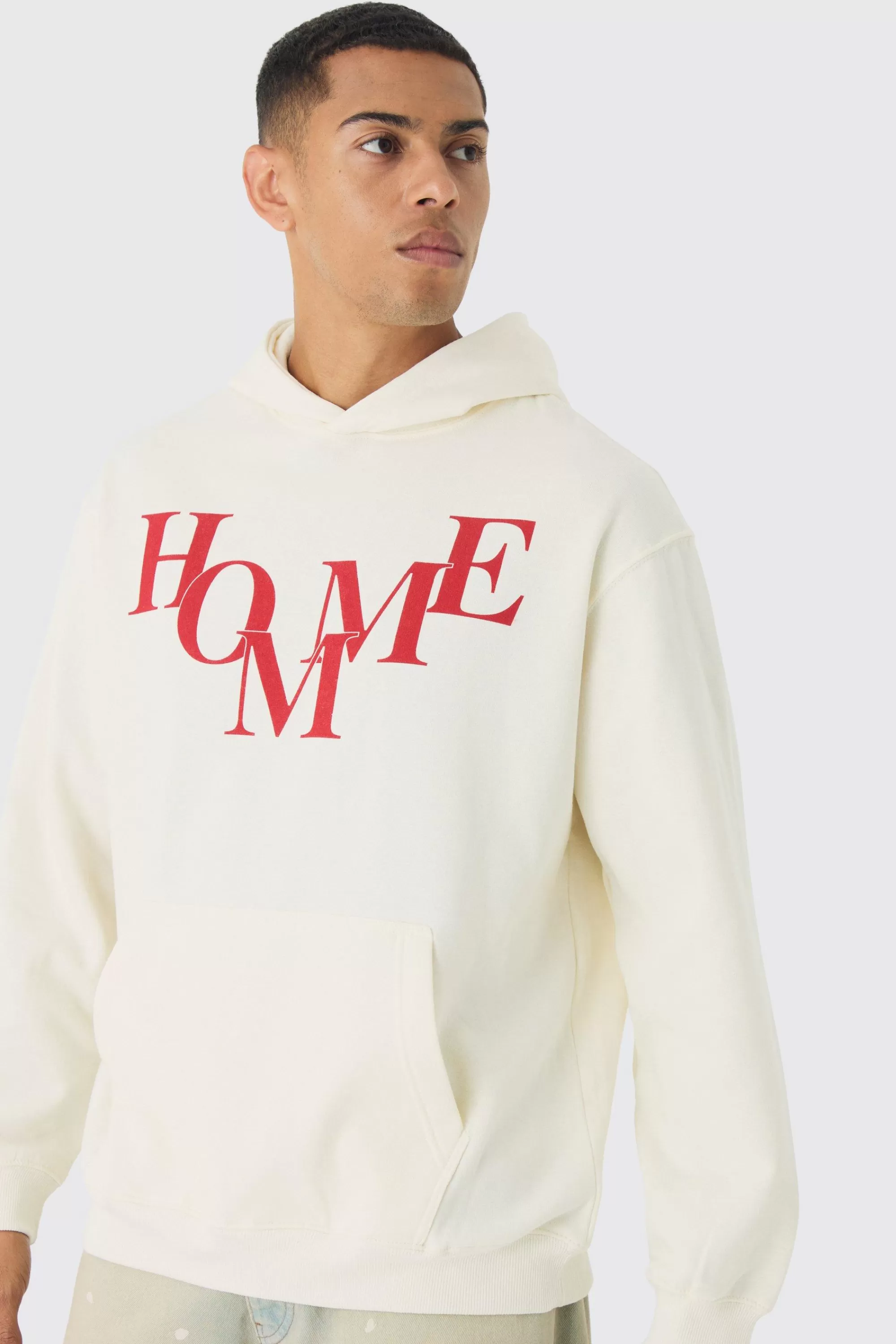 boohooMAN Oversized Homme Printed Hoodie | UK