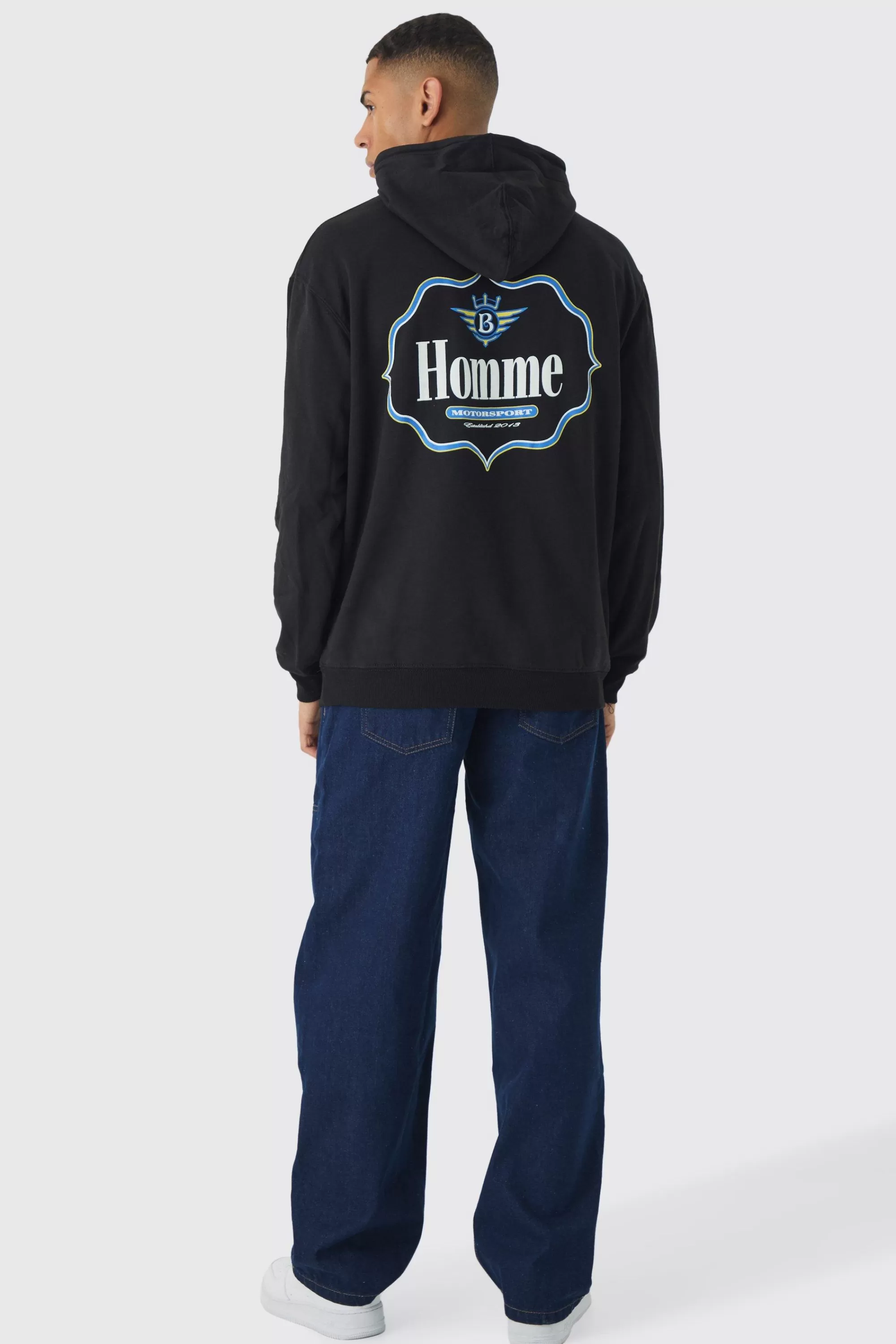 boohooMAN Oversized Homme Printed Hoodie | UK