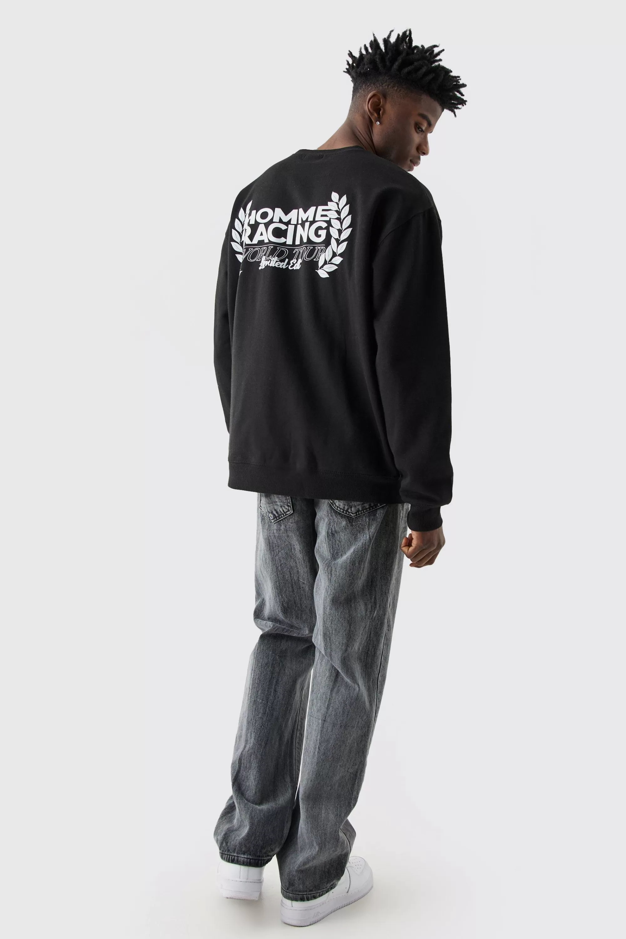 boohooMAN Oversized Homme Racing Sweatshirt | UK