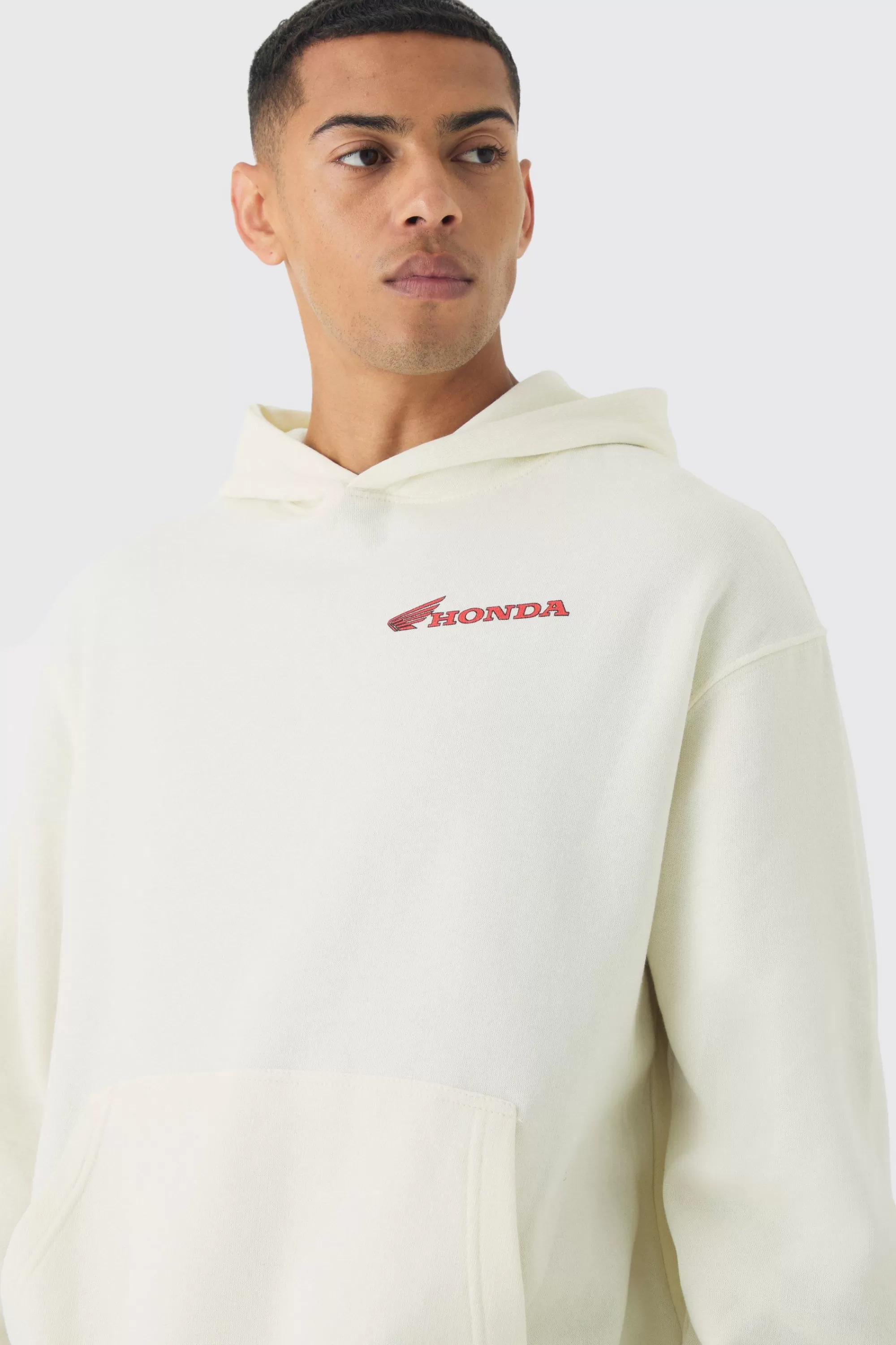 boohooMAN Oversized Honda JT Racing License Print Hoodie | UK