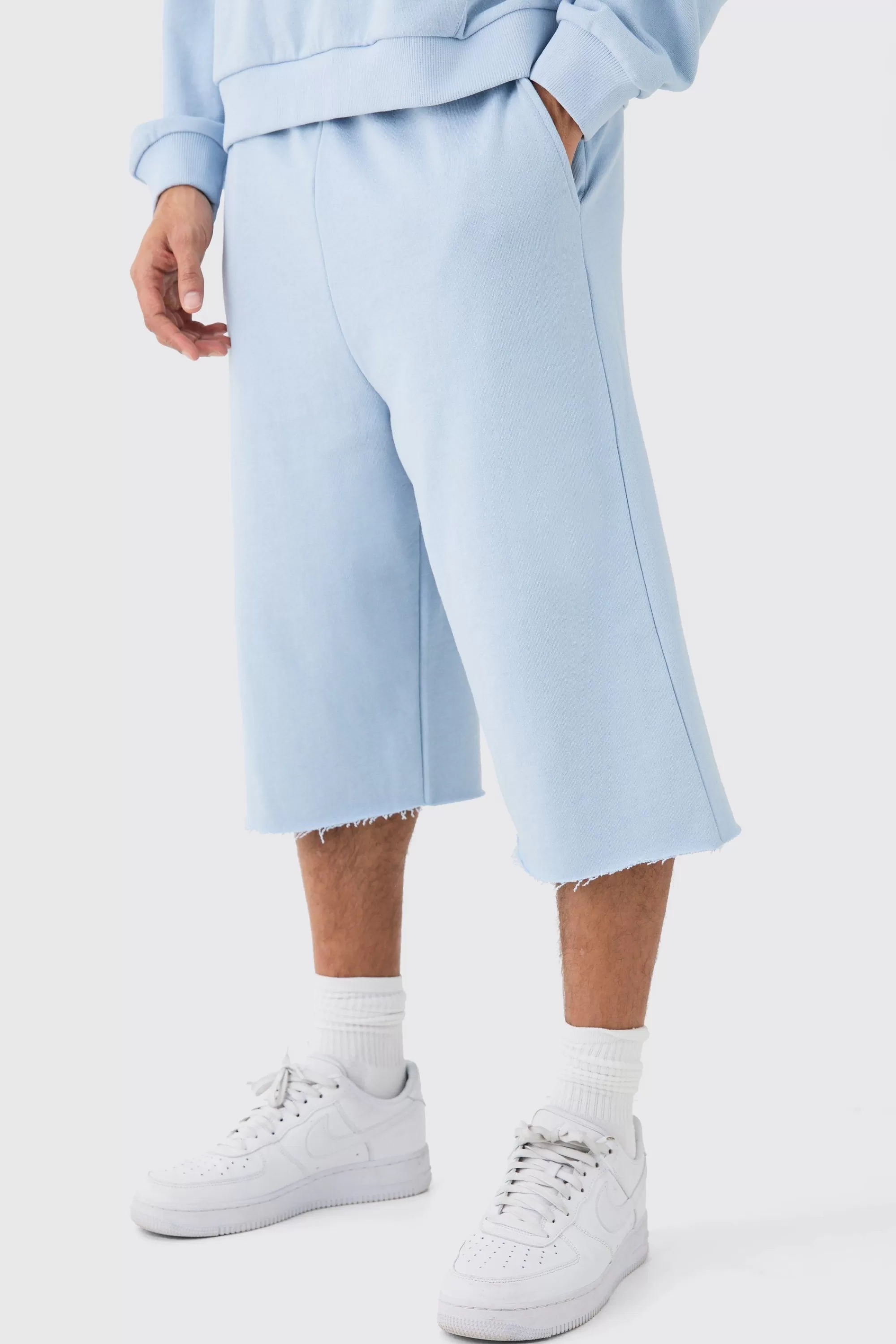boohooMAN Oversized Jersey Heavyweight Jort | UK