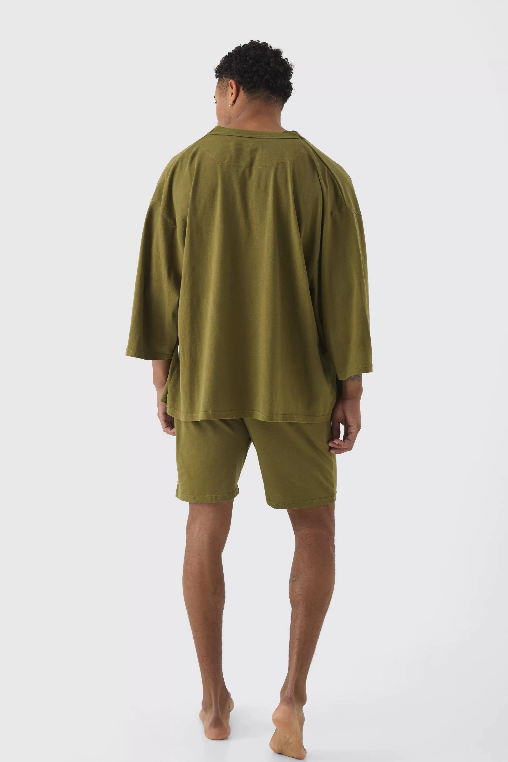 boohooMAN Oversized Kimono & Short Set | UK