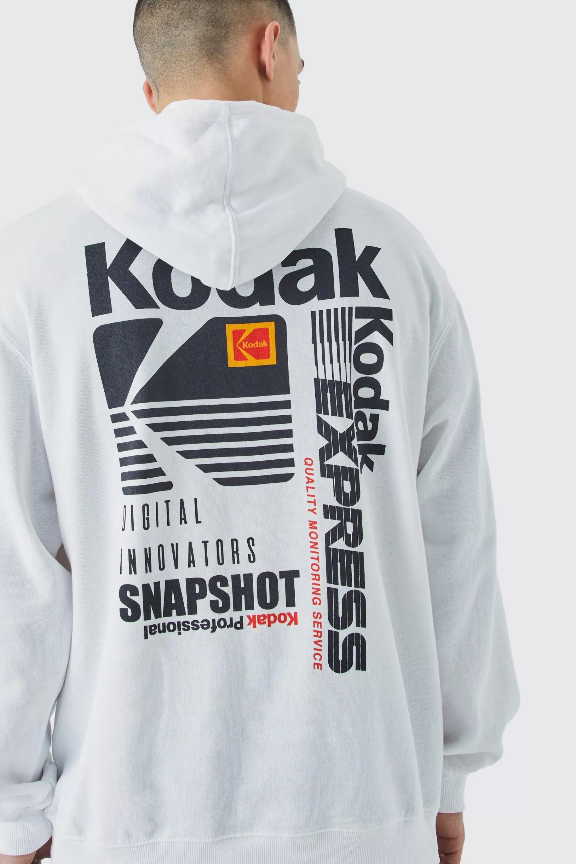 boohooMAN Oversized Kodak License Hoodie | UK