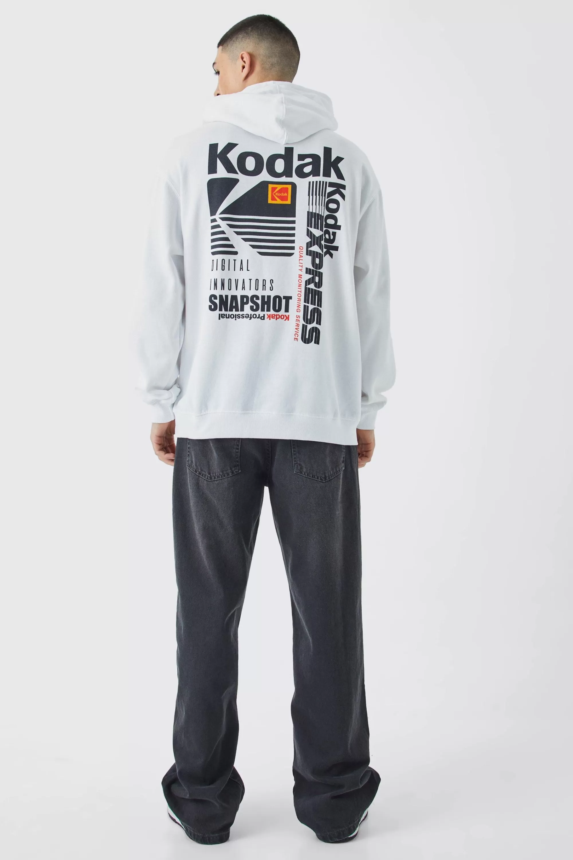 boohooMAN Oversized Kodak License Hoodie | UK