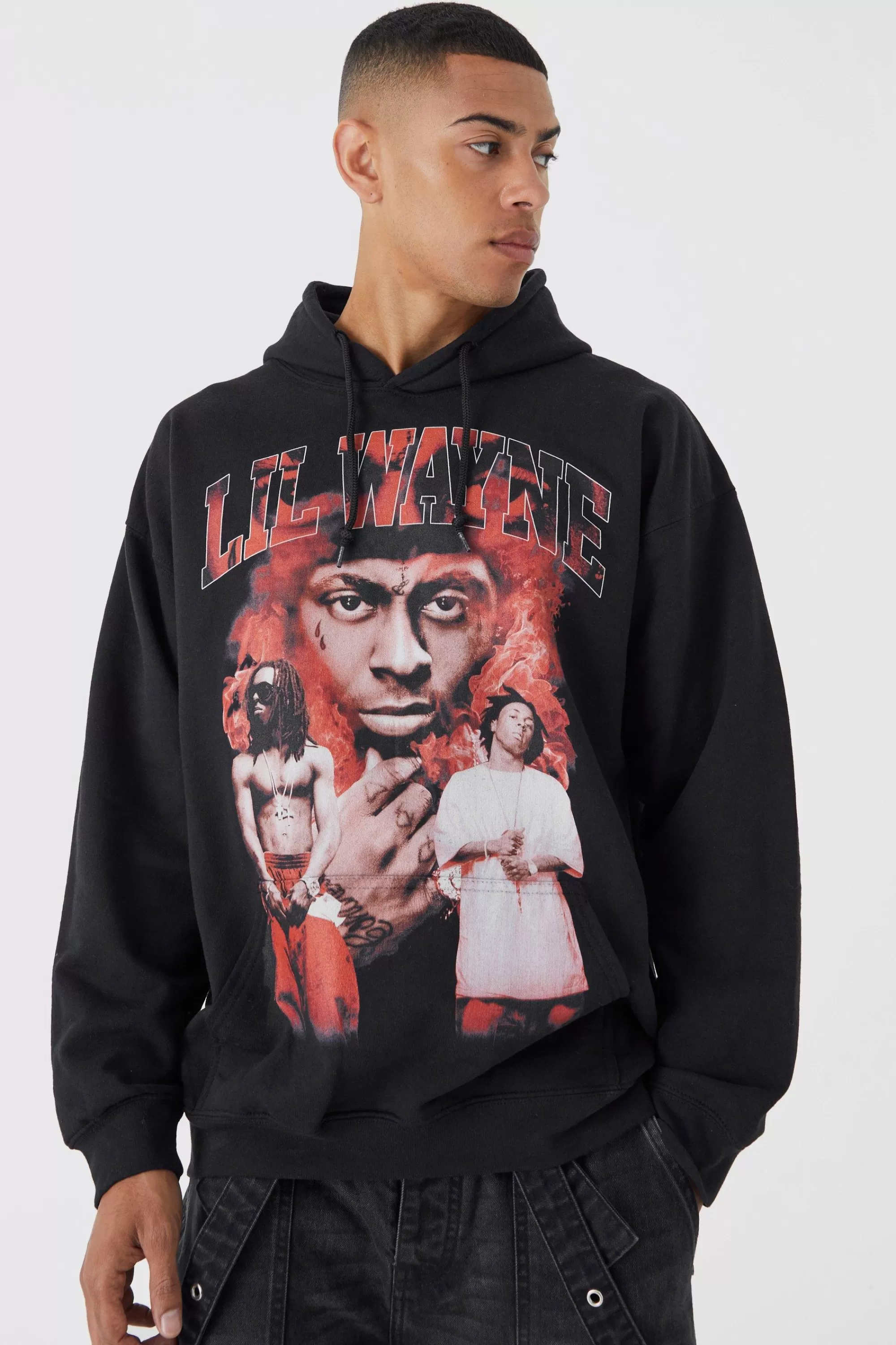 boohooMAN Oversized Lil Wayne License Hoodie | UK