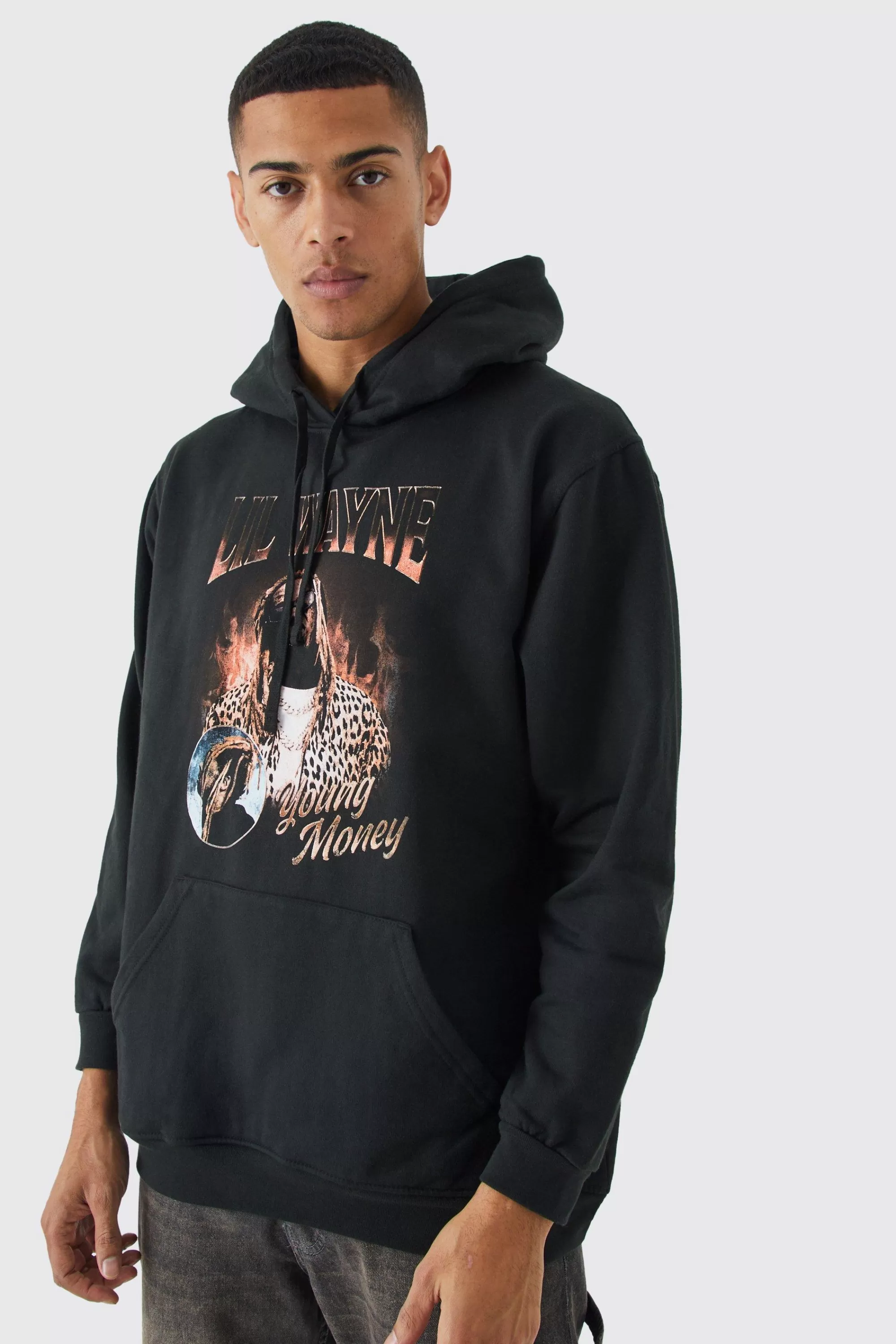 boohooMAN Oversized Lil Wayne Young Money License Hoodie | UK