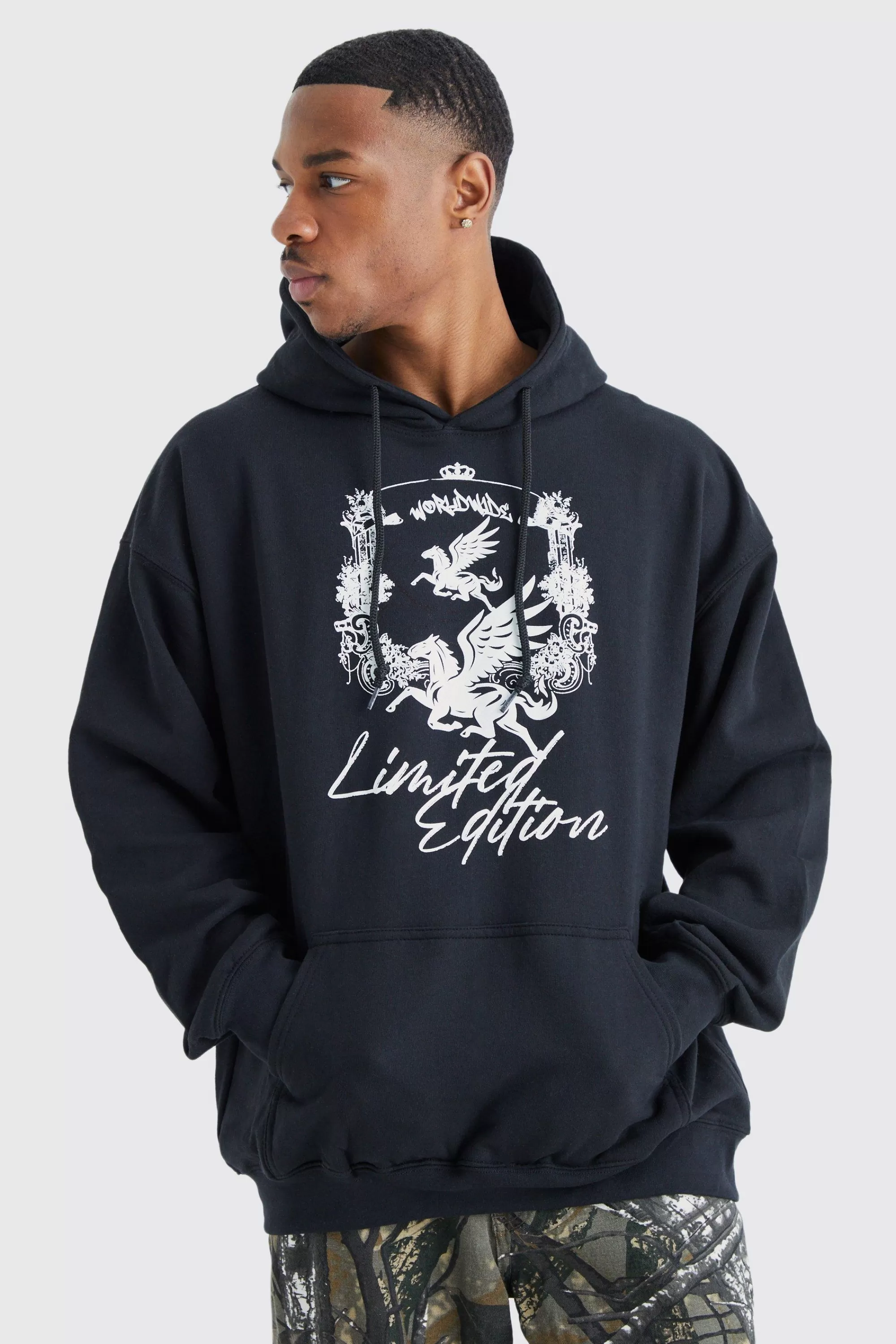 boohooMAN Oversized Limited Edition Renaissance Hoodie | UK