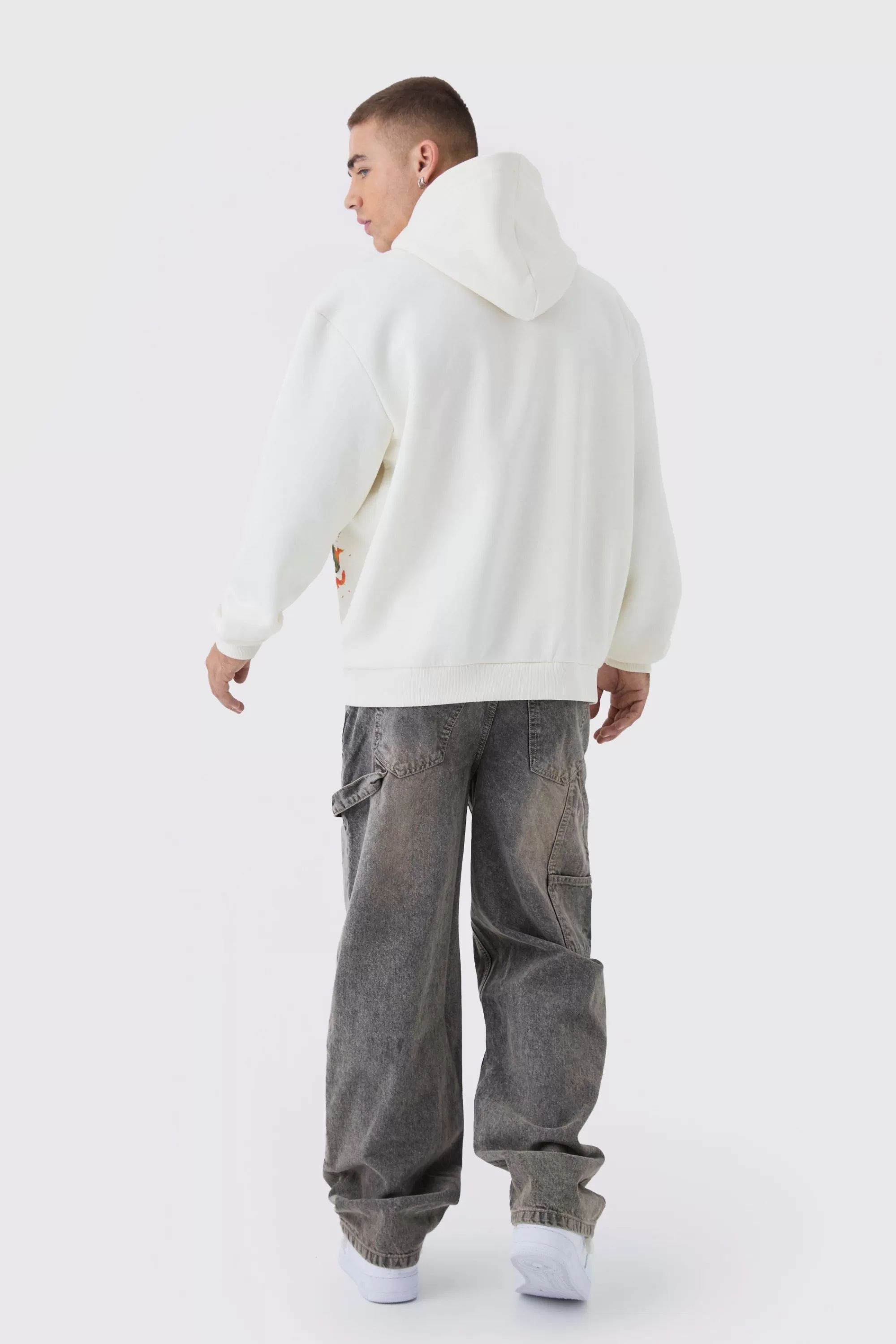 boohooMAN Oversized Limited Edition Tattoo Graphic Hoodie | UK