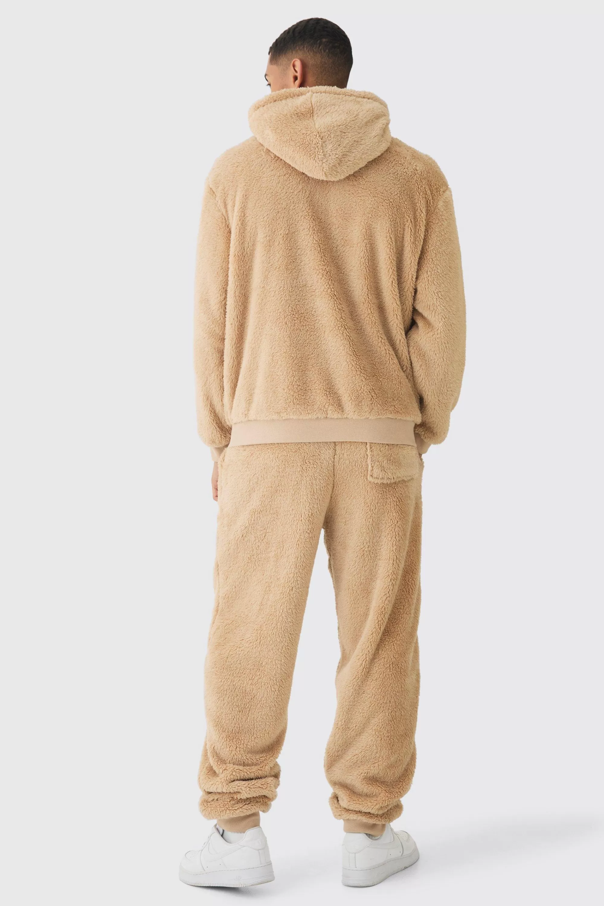 boohooMAN Oversized Limited Embroidered Teddy Borg Cuffed Joggers | UK