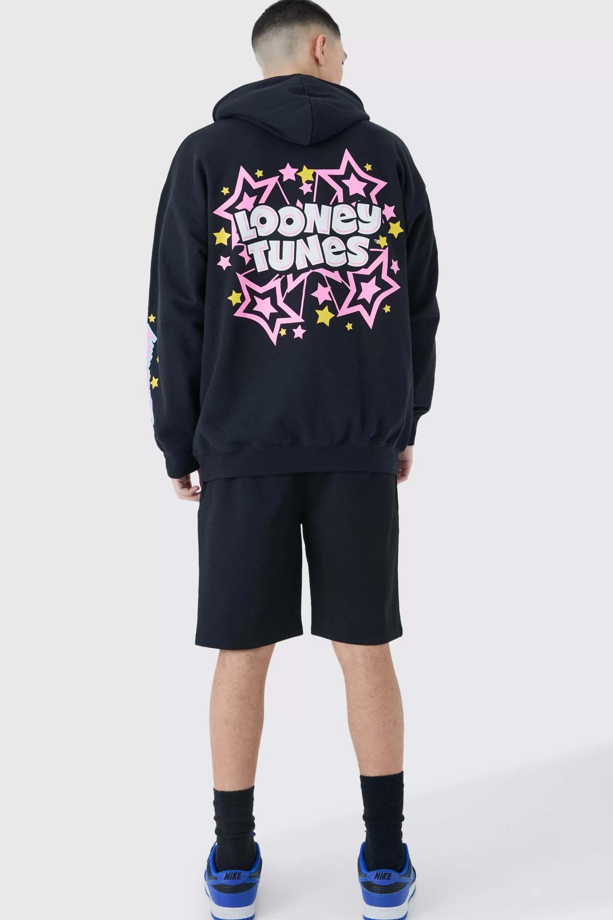 boohooMAN Oversized Looney Tunes Taz Multi Print License Hoodie | UK