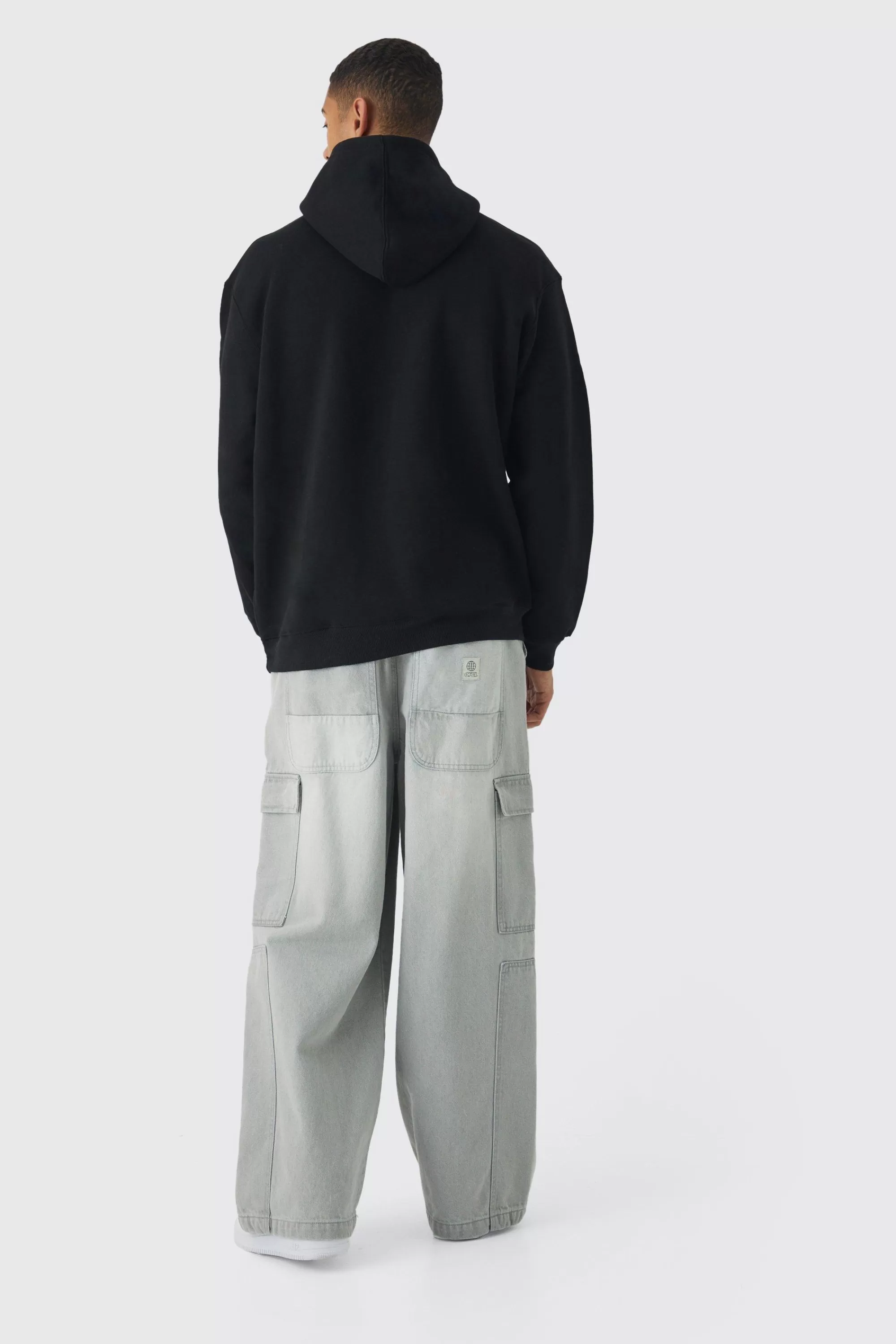boohooMAN Oversized Lost Printed Hoodie | UK