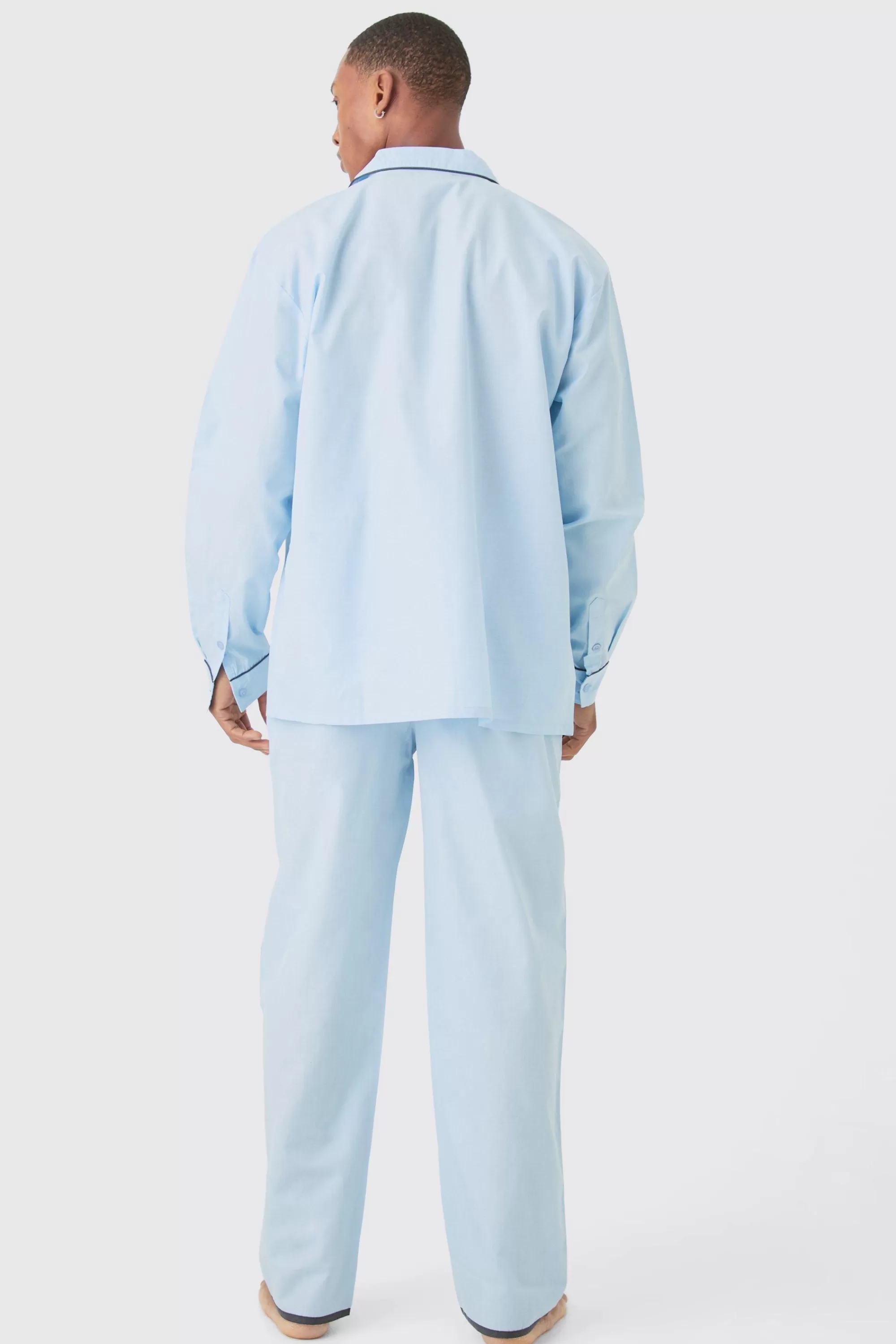 boohooMAN Oversized Lounge Shirt & Bottom Set | UK