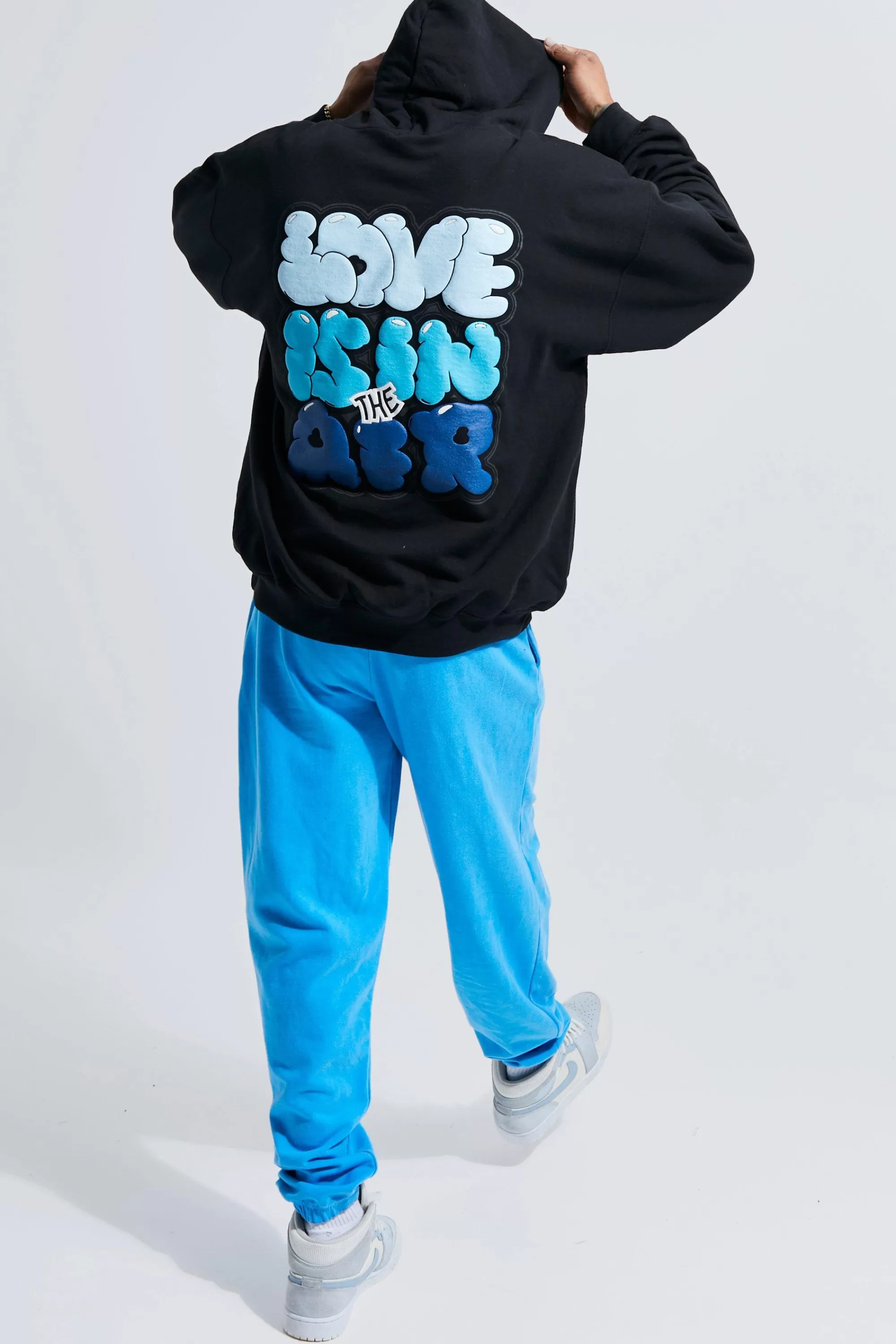 boohooMAN Oversized Love Is In The Air Puff Print Hoodie | UK